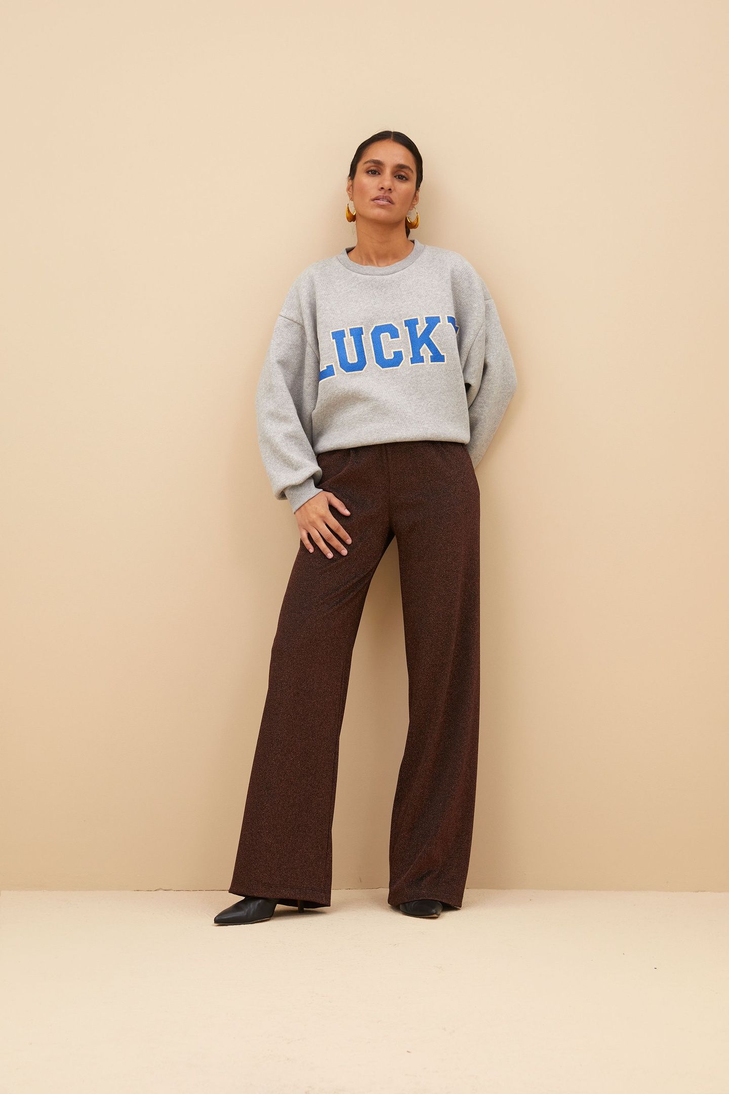 BIBI LUCKY SPARKLE SWEATER GREY MELEE 3
