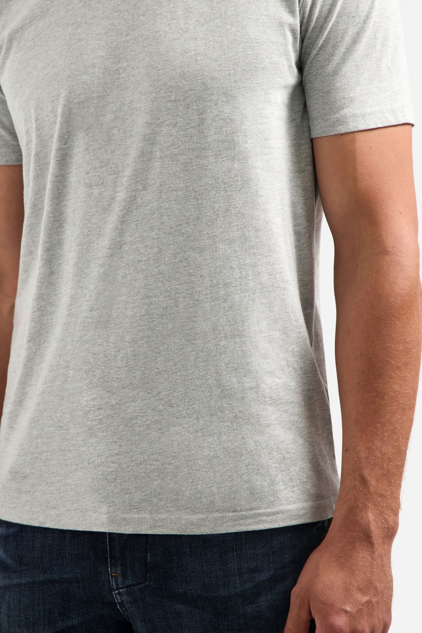T-SHIRT CREWNECK SOLID BASIC GREY MELANGE 6
