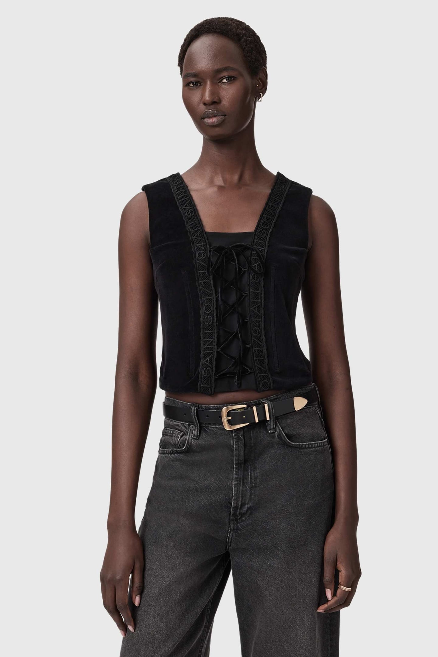 SELIN VELVET VEST BLACK 4