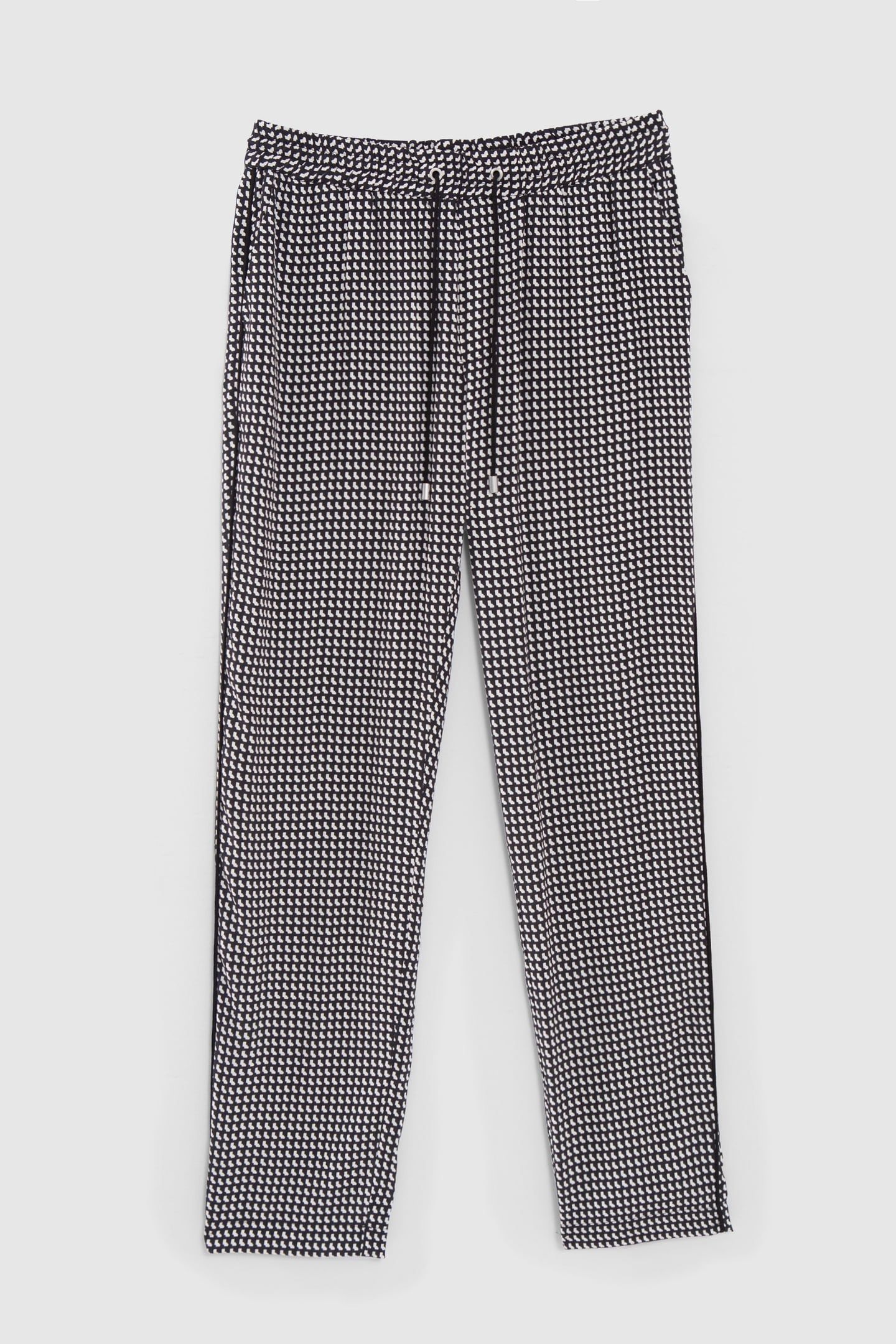BLACK LENZING™ ECOVERO™ GRAPHIC PRINT TROUSERS 5