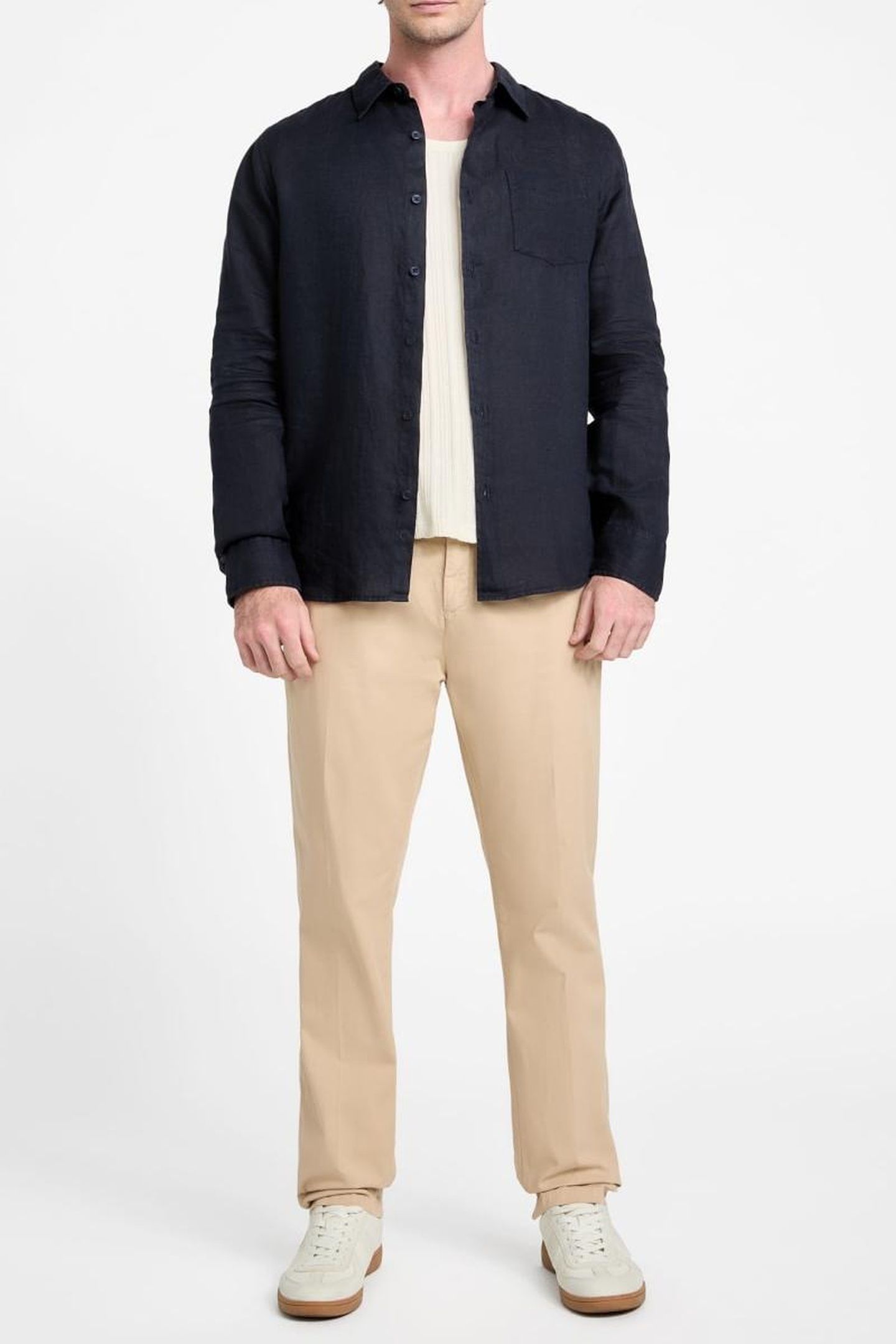 GUESS ECO LS NAPA LINEN SHIRT SMART BLUE MULTI 2