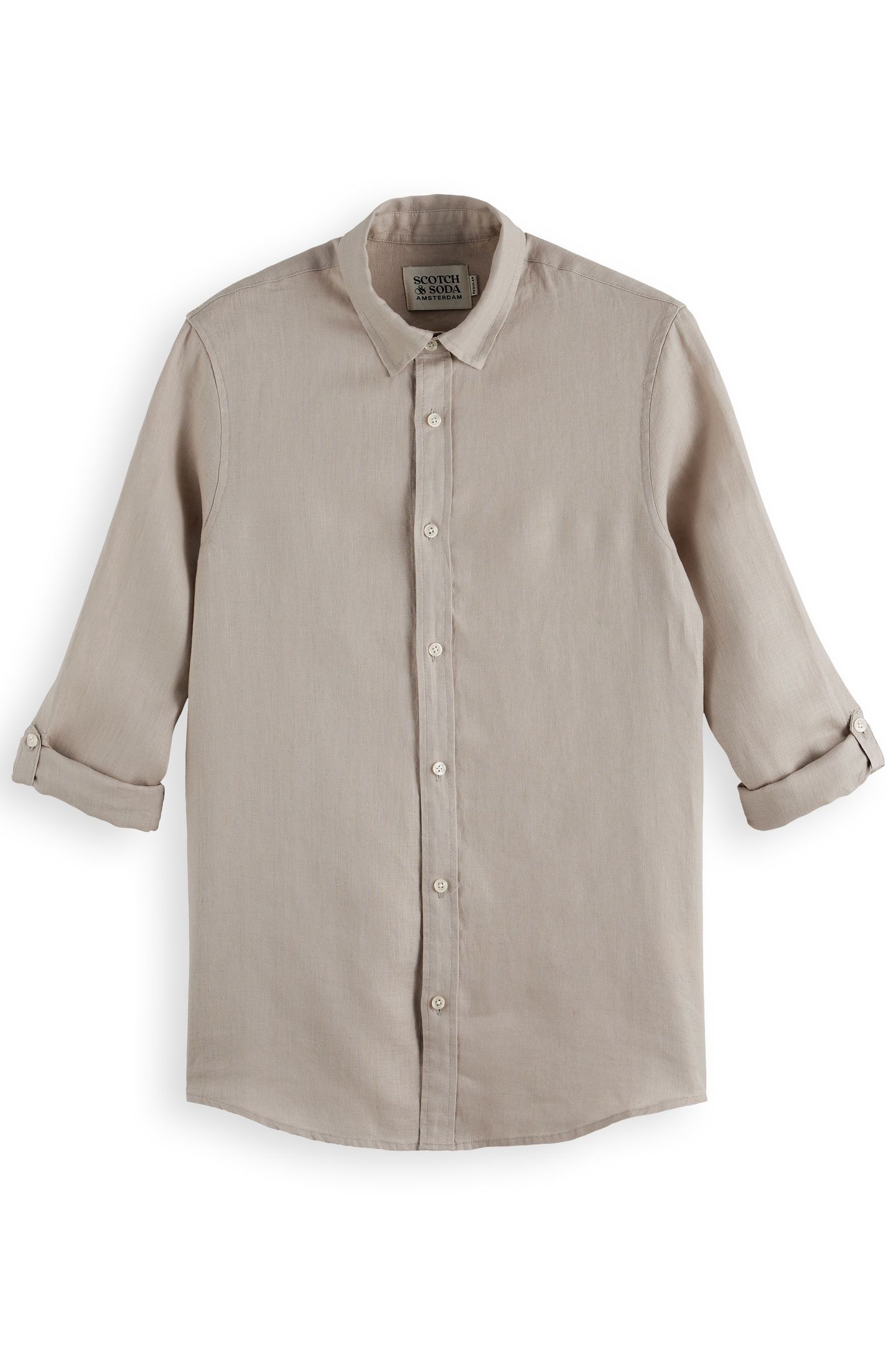 SEASONAL CORE - REGULAR FIT LINEN SHIRT HIGHWAY GREY 4
