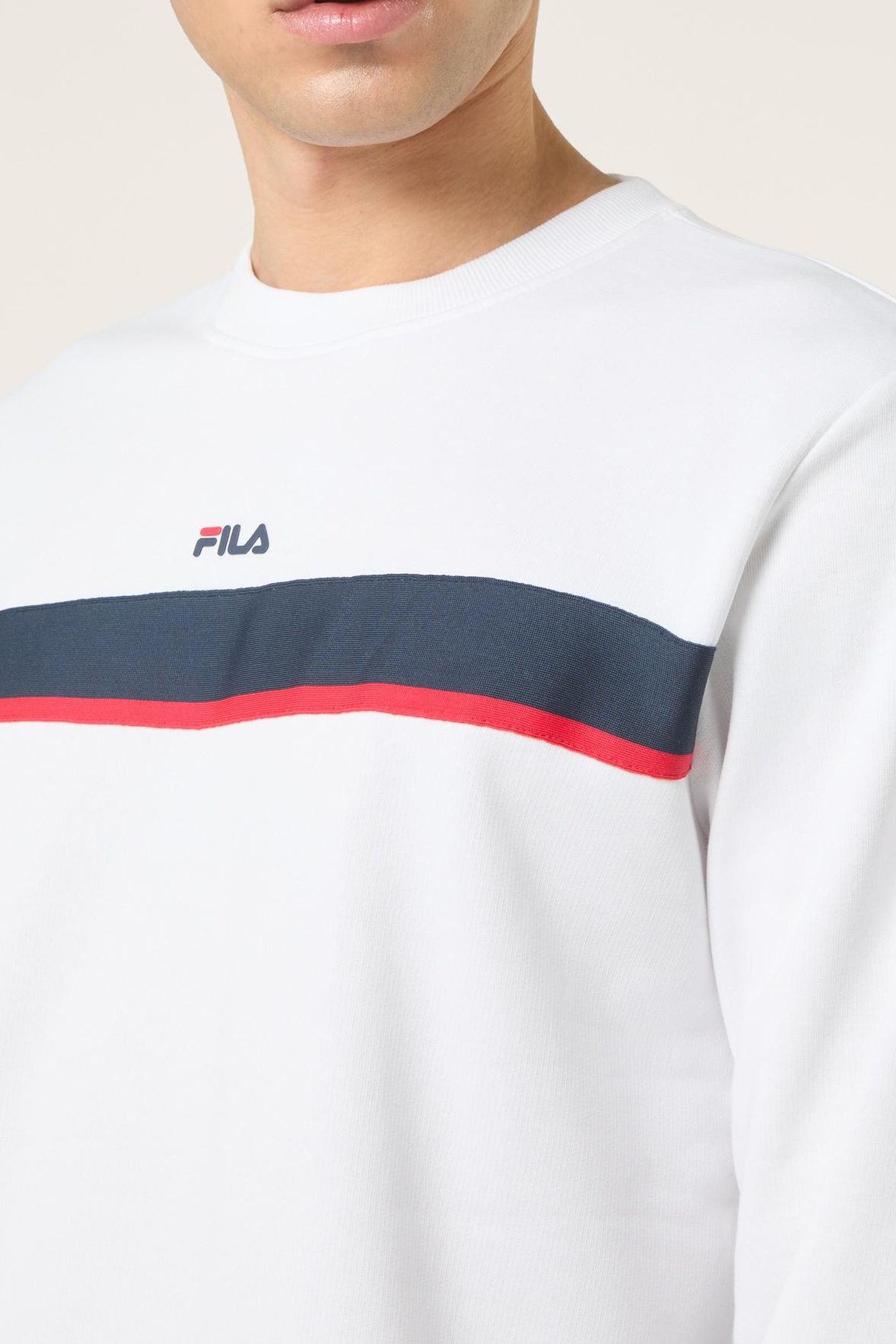 SAGANO REGULAR TAPED CREWNECK SWEATSHIRT BRIGHT WHITE 6