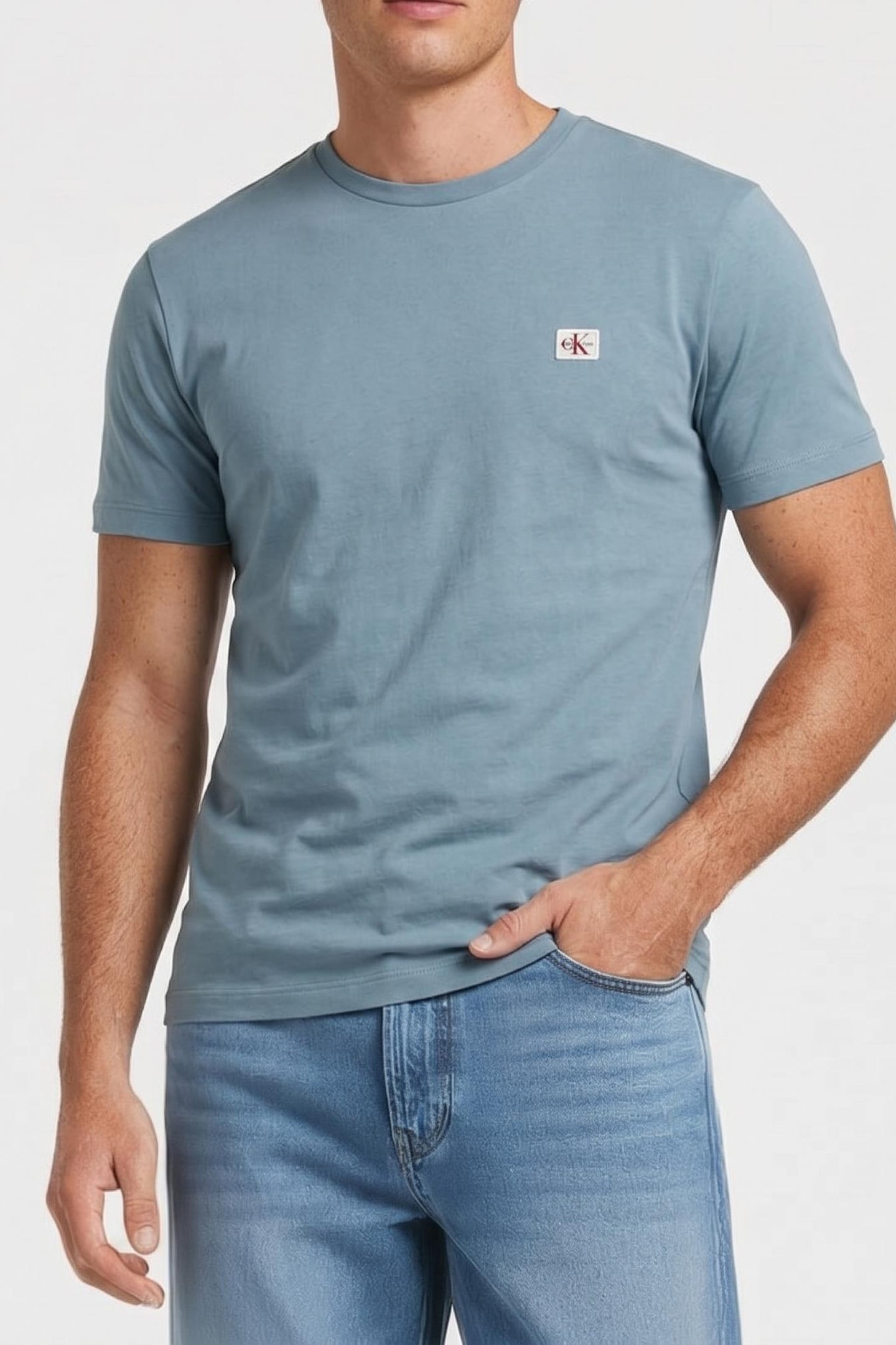 SS BADGE 30S JERSEY T-SHIRT SMOKE BLUE 2