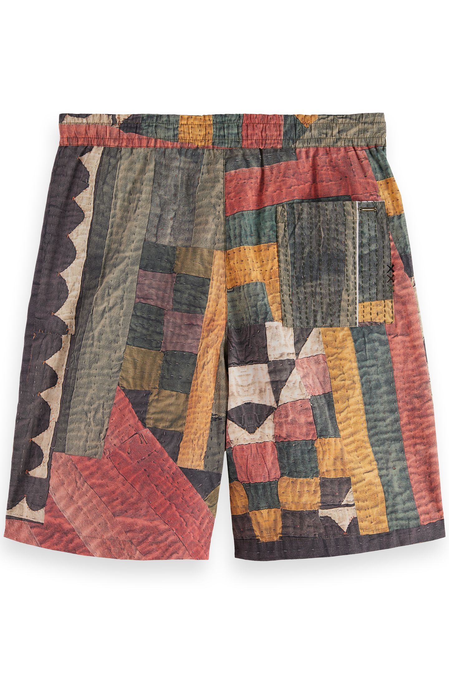 PRINTED PATCHWORK COTTON-POPLIN LOOSE FIT BERMUDA MOUNTAINS 5