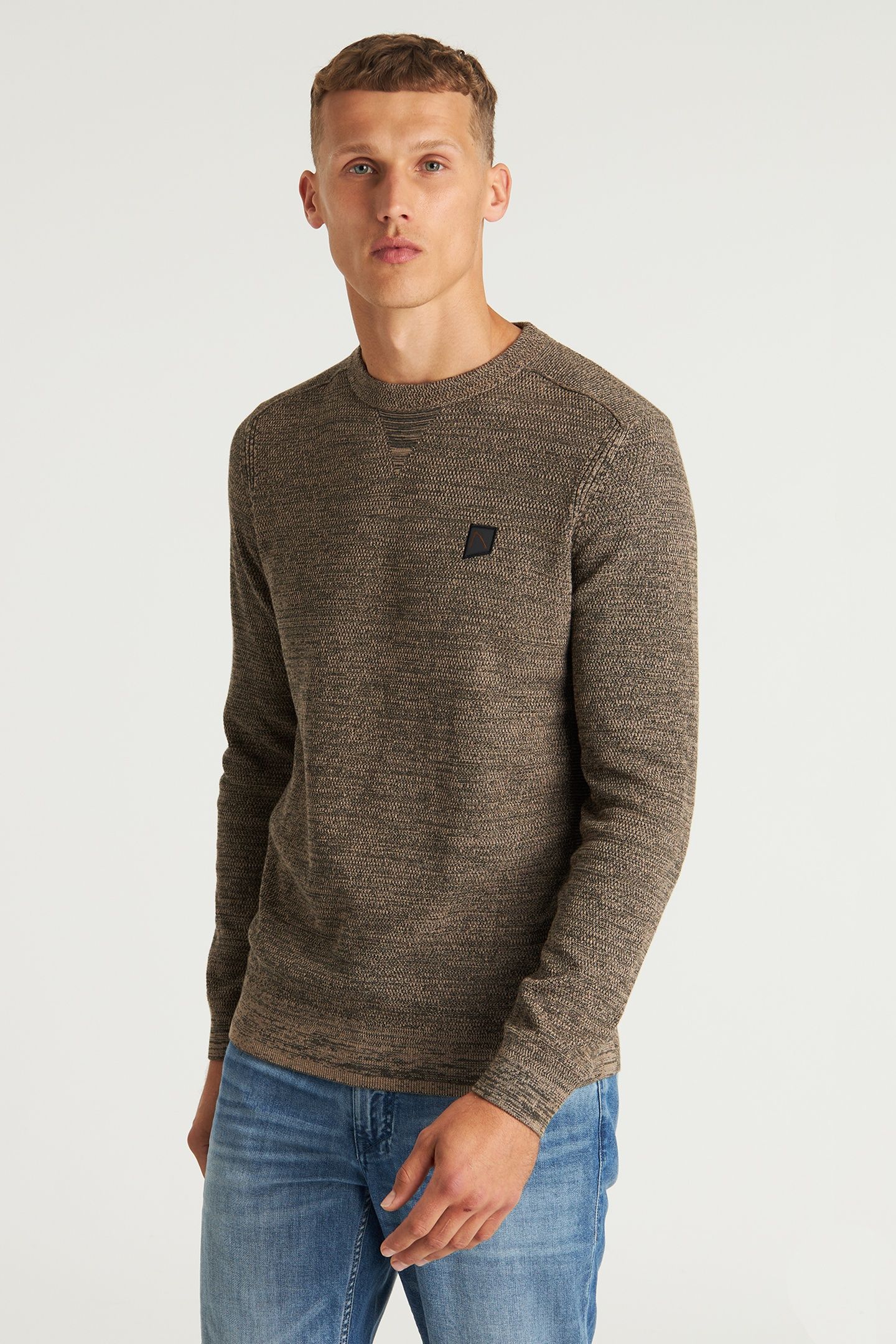 BASAL MIXED PULLOVER TAUPE 2