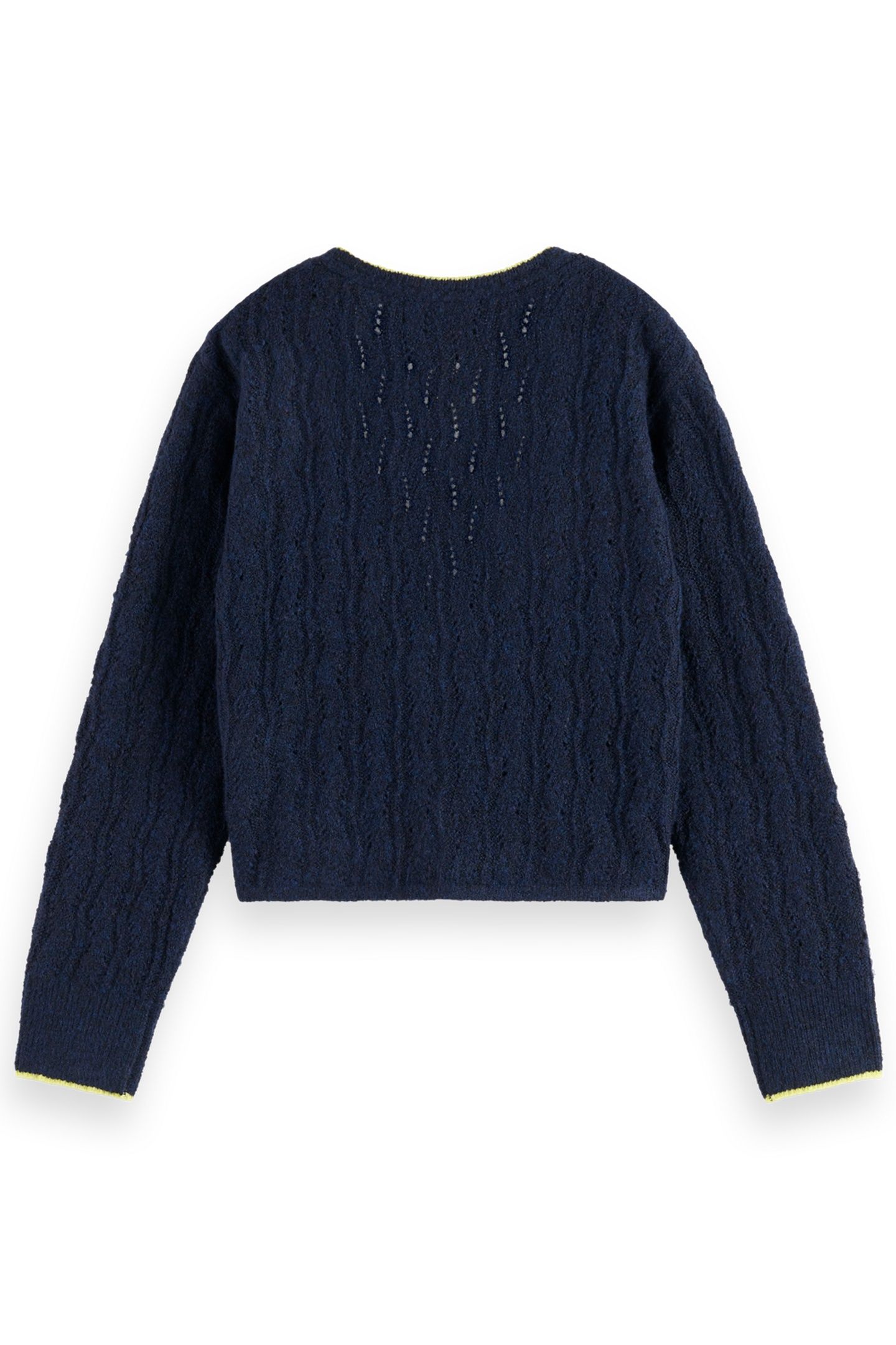 GIRL LIGHTWEIGHT AJOUR-KNITTED CARDIGAN SKY CAPTAIN MELANGE 2
