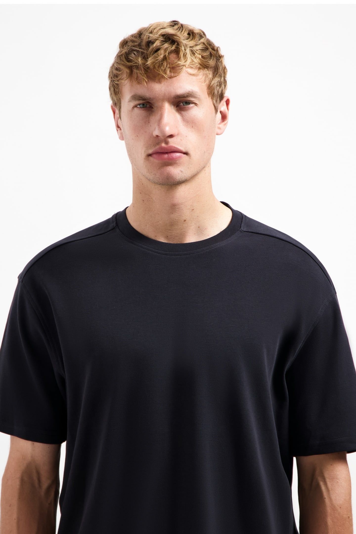 T-SHIRT CREWNECK SOLID HEAVY INTERLOCK BLACK 7