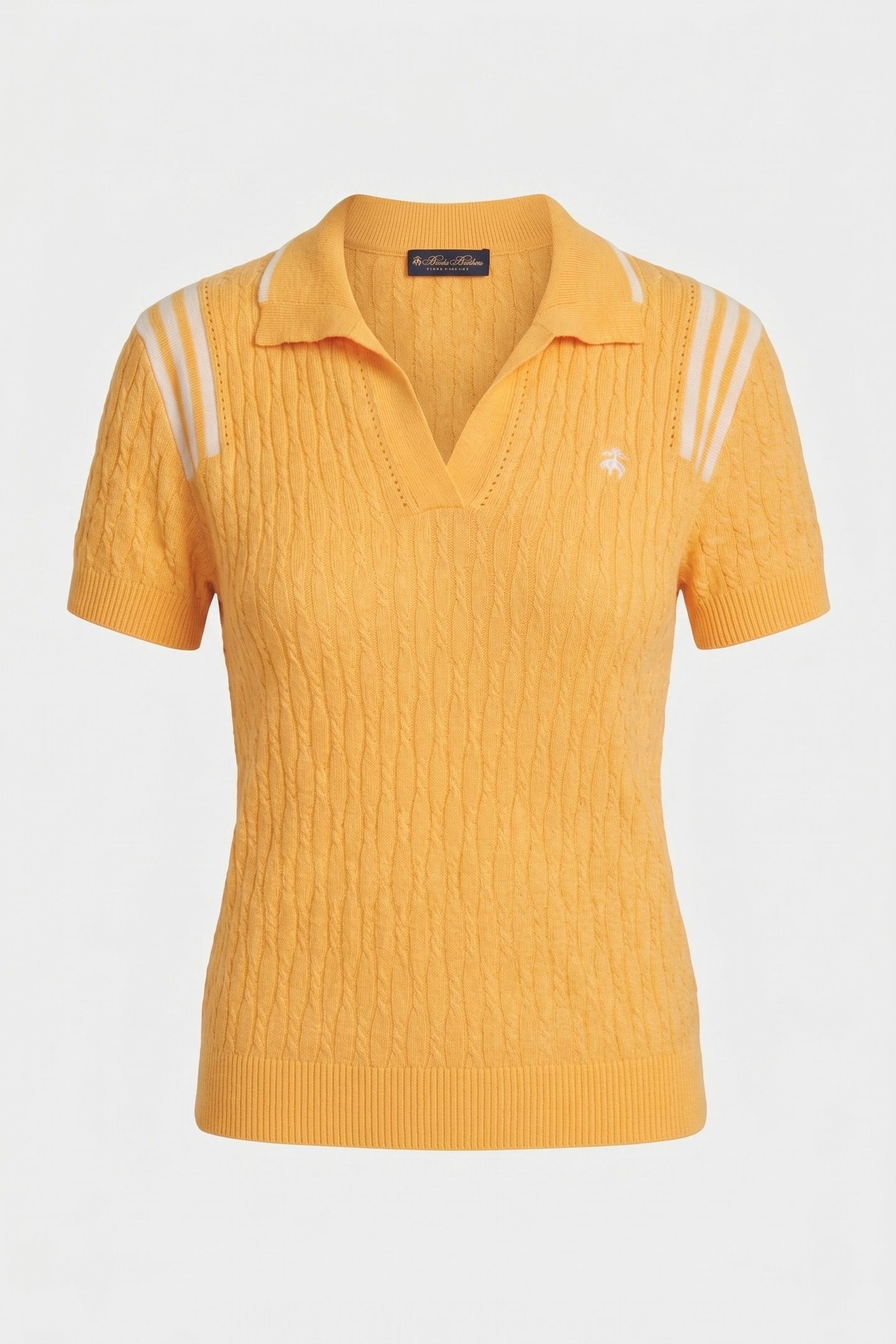 SHORT SLEEVE OPEN NECK COTTON POLO YELLOW 5