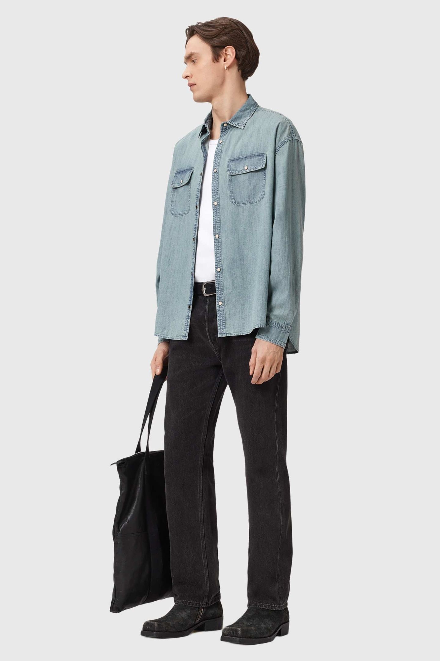 GRIBBS LS SHIRT FADED INDIGO 5