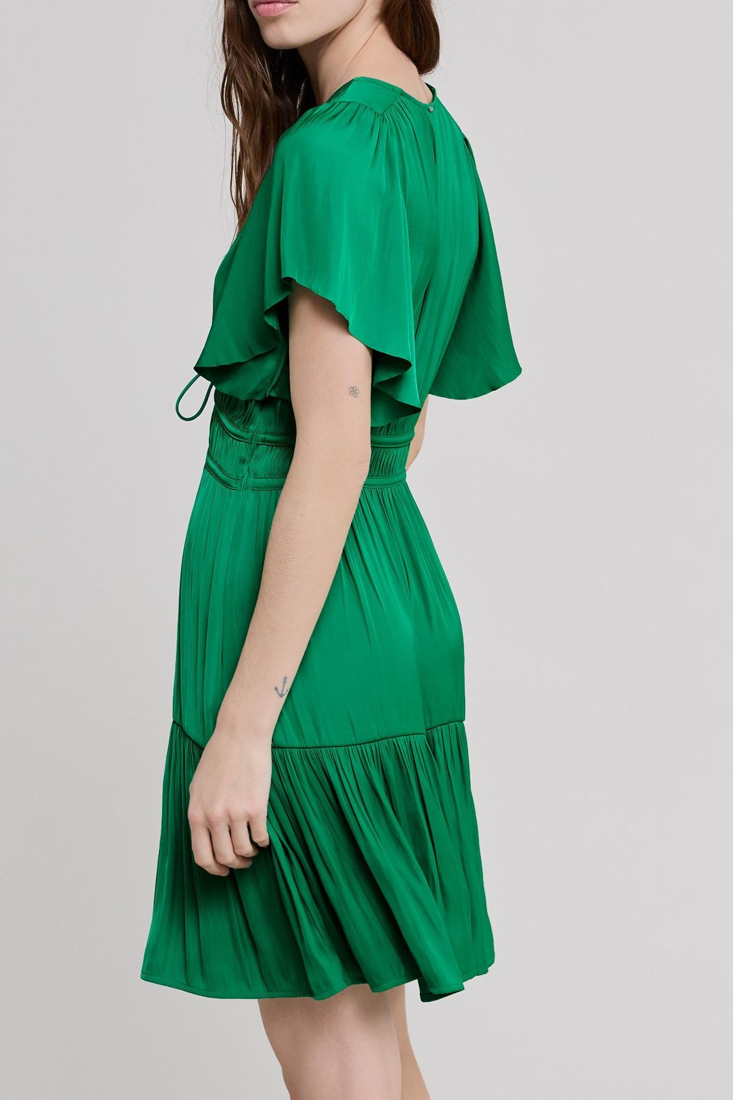 MINT CREASED DRESS WITH BUTTERFLY SLEEVES 6