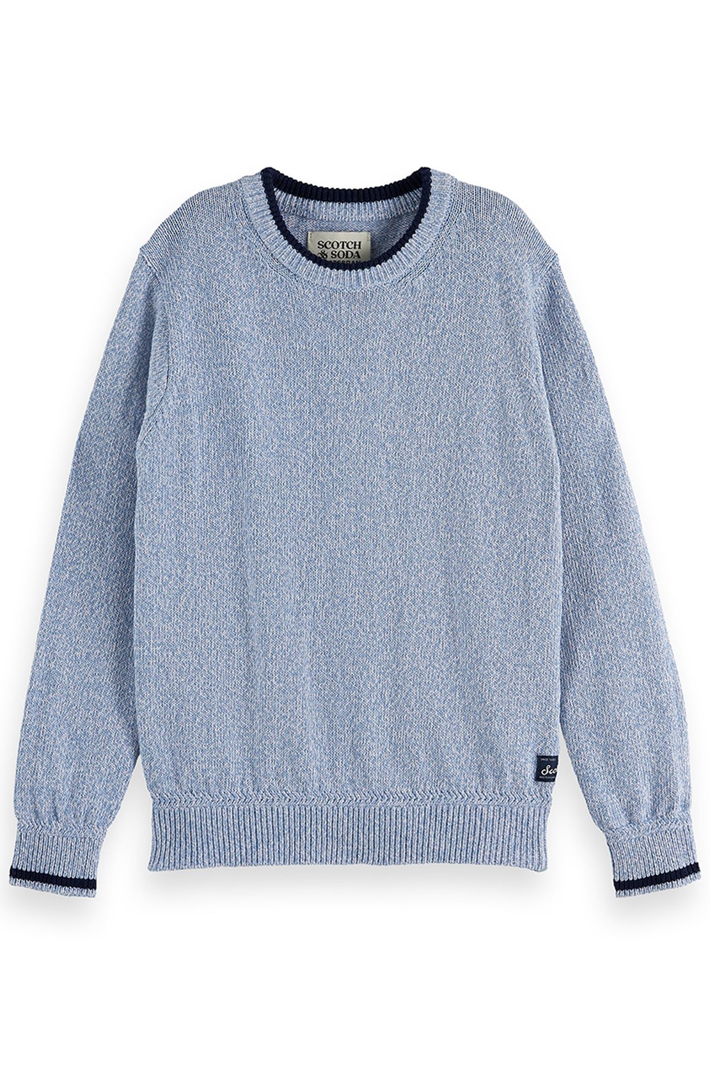 BOY REGULAR-FIT MELANGE PULLOVER FADED DENIM MELANGE 1