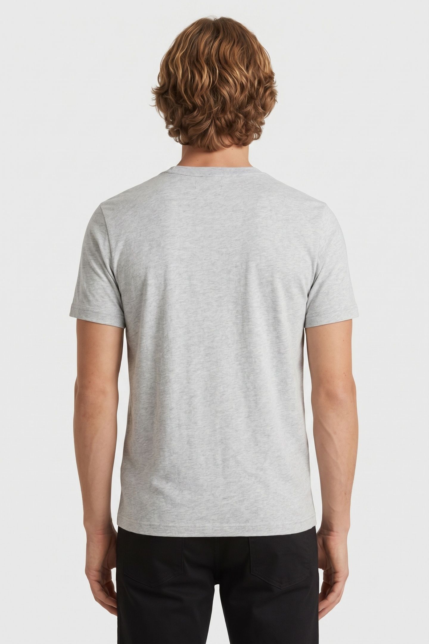 SUPIMA CREWNECK COTTON T-SHIRT GREY 2