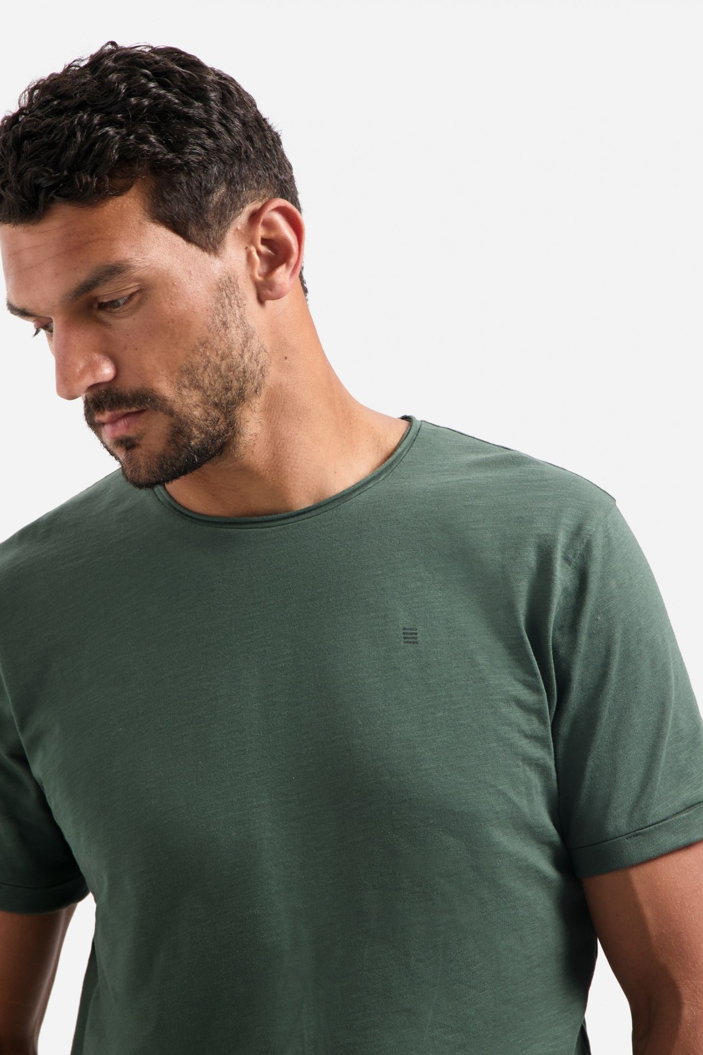 T-SHIRT CREWNECK SLUB DARK GREEN 4