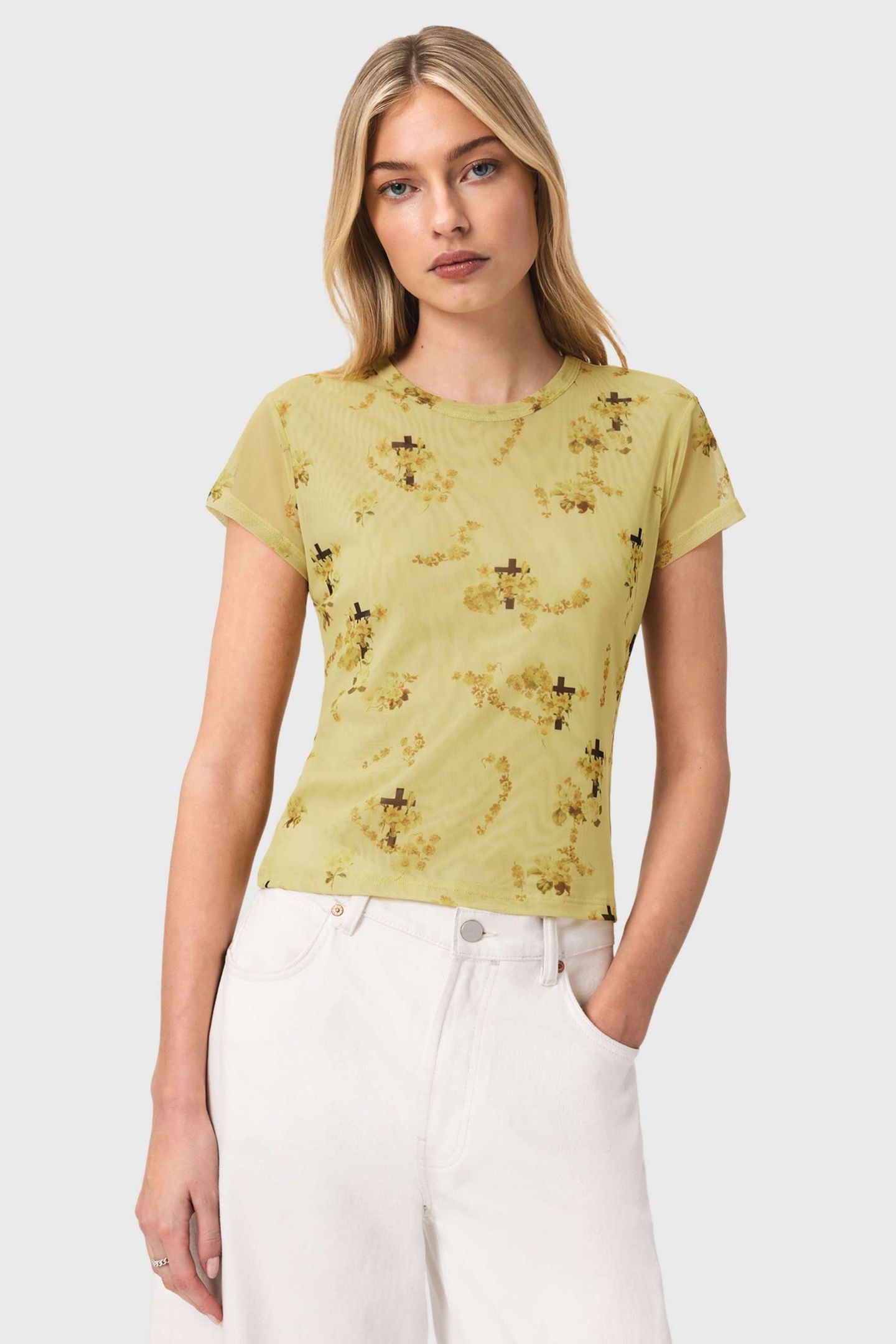 ELLIE MESH TEE EMPOLI YELLOW 3