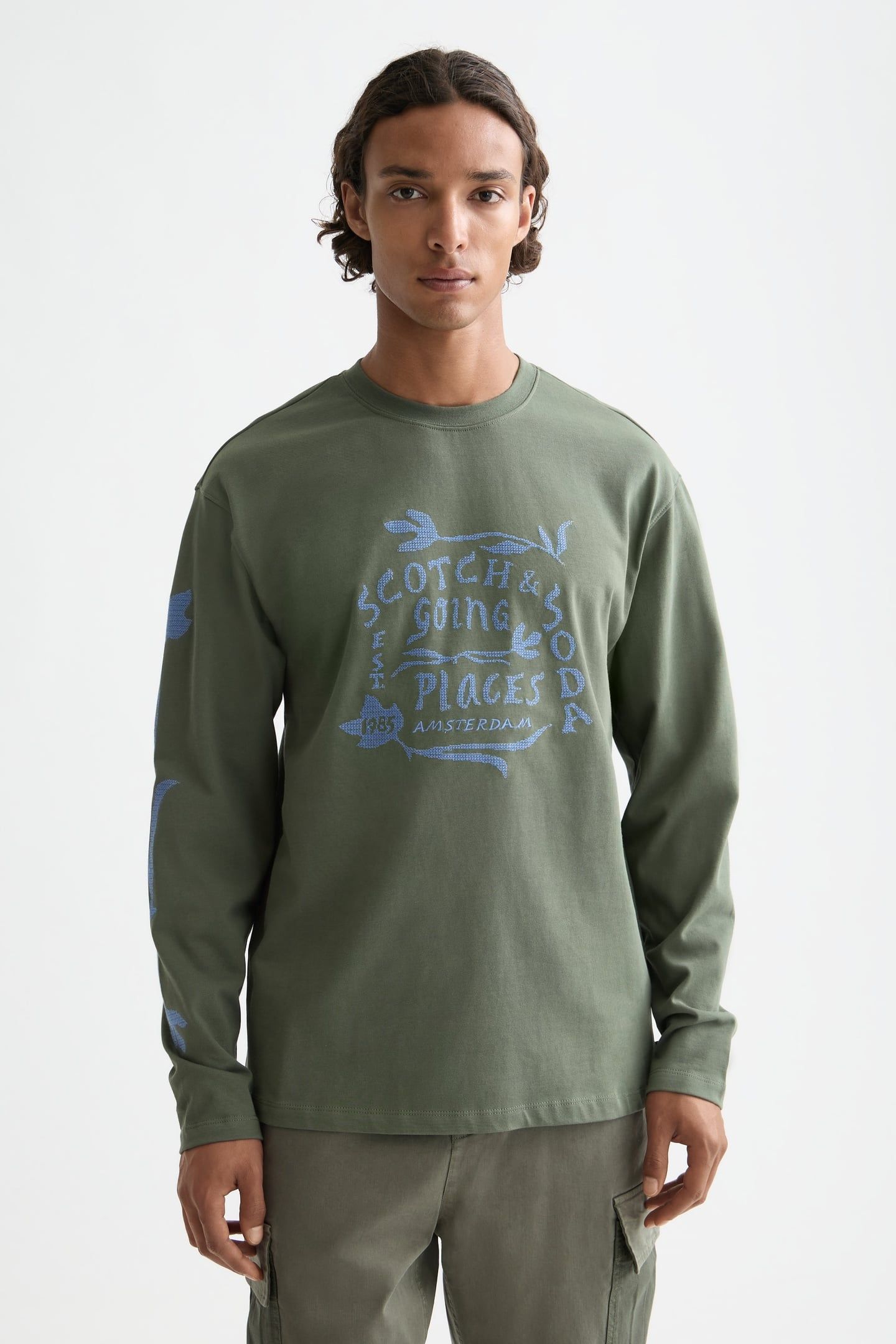 RELAXED FIT ARTWORK T-SHIRT LS THYME 1