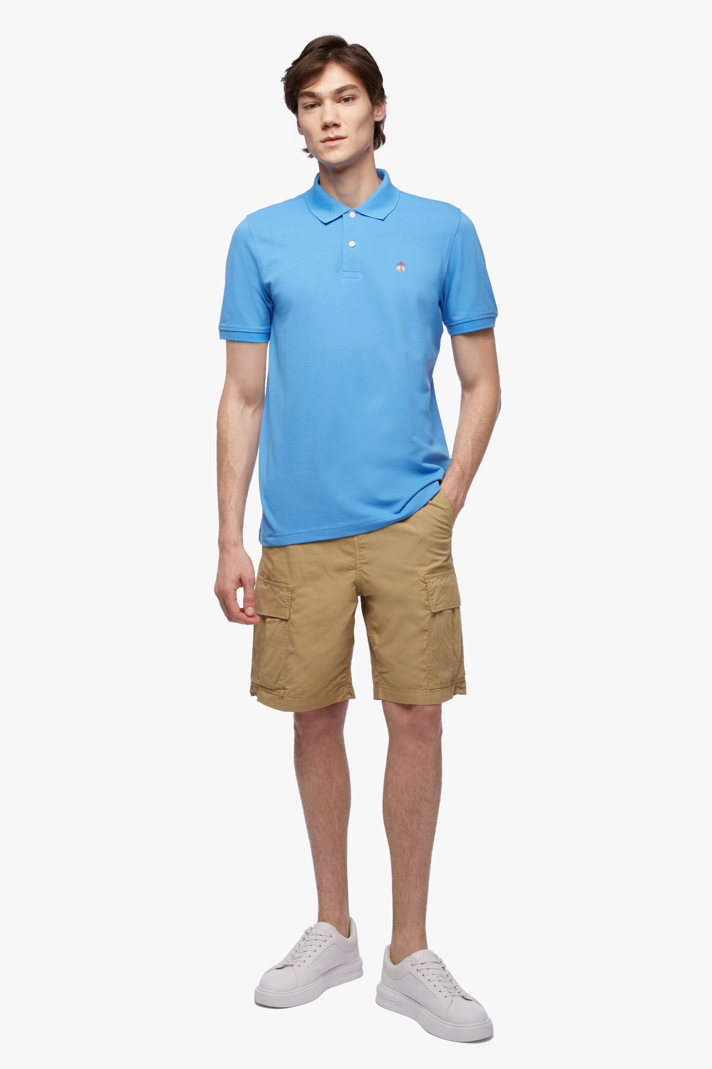 KHAKI STRETCH COTTON CARGO SHORTS KHAKI 3