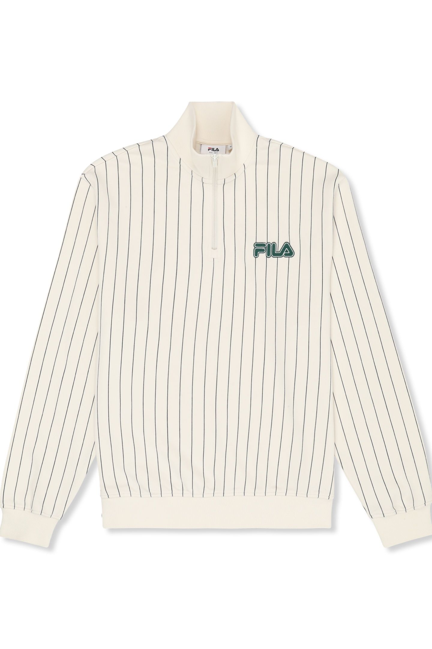 STATUTO LOOSE PINSTRIPED HALF ZIP SWEATSHIRT EGRET / BLACK I 4