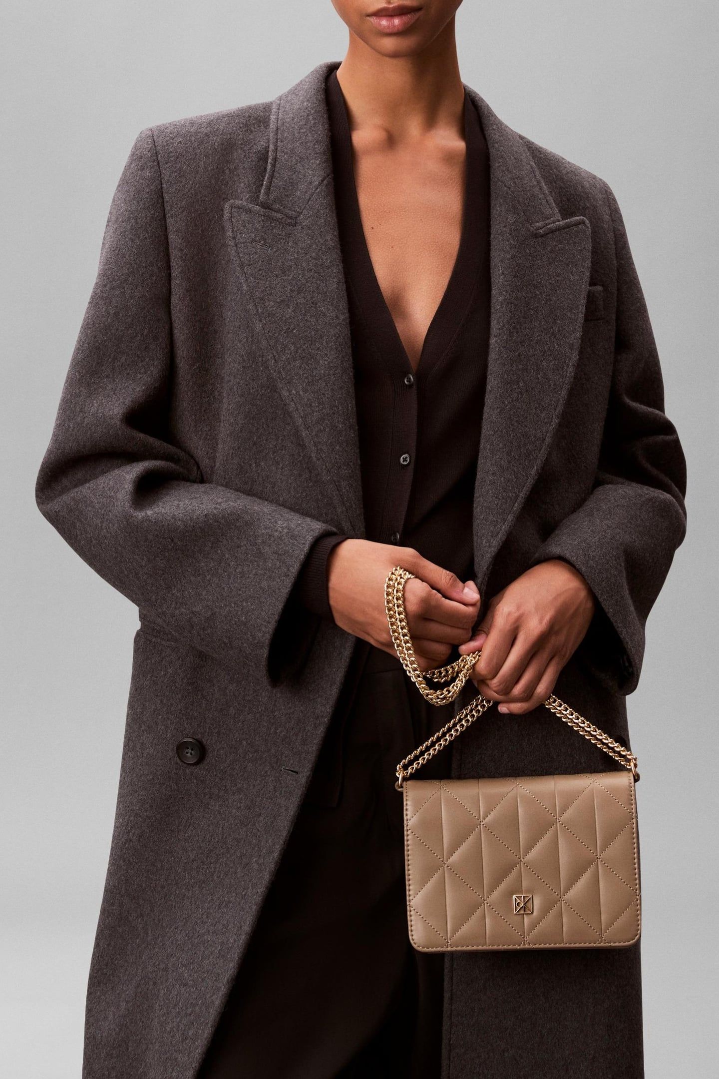 QUILTED MINI CHAIN BAG DESERT TAUPE 1
