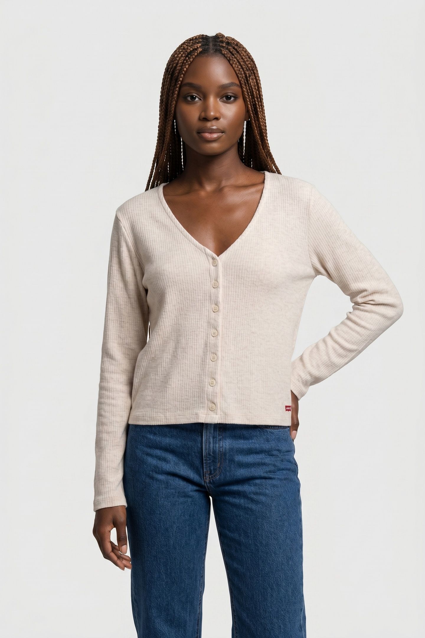 MUSE LS TEE HEATHER OATMEAL HEAT 1