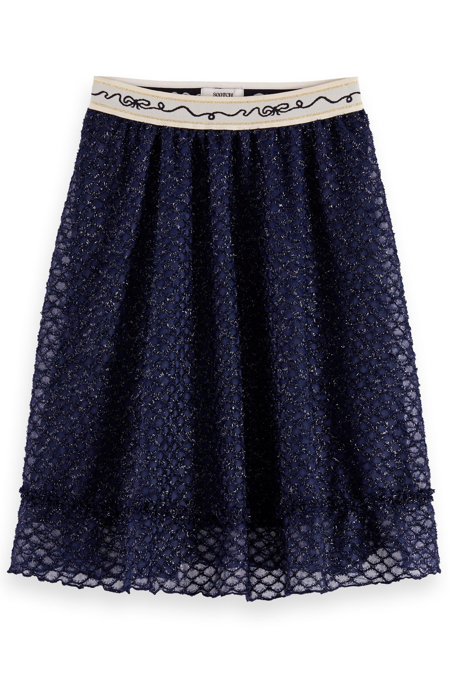 GIRL FANCY LUREX MIDI SKIRT PEACOAT 2