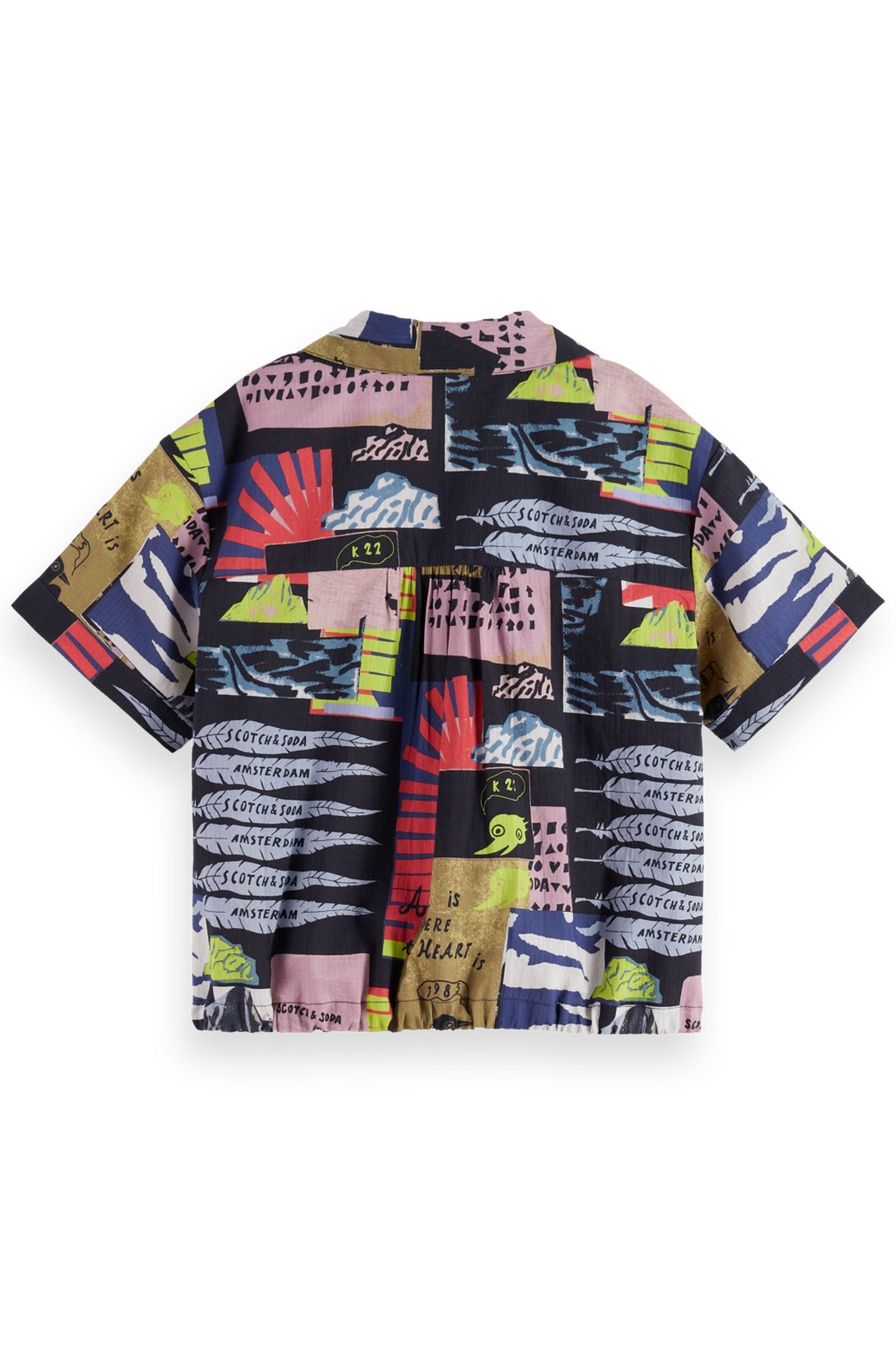 GIRL ALL-OVER PRINTED SHORT-SLEEVED SEERSUCKER SHIRT ART DEP 2