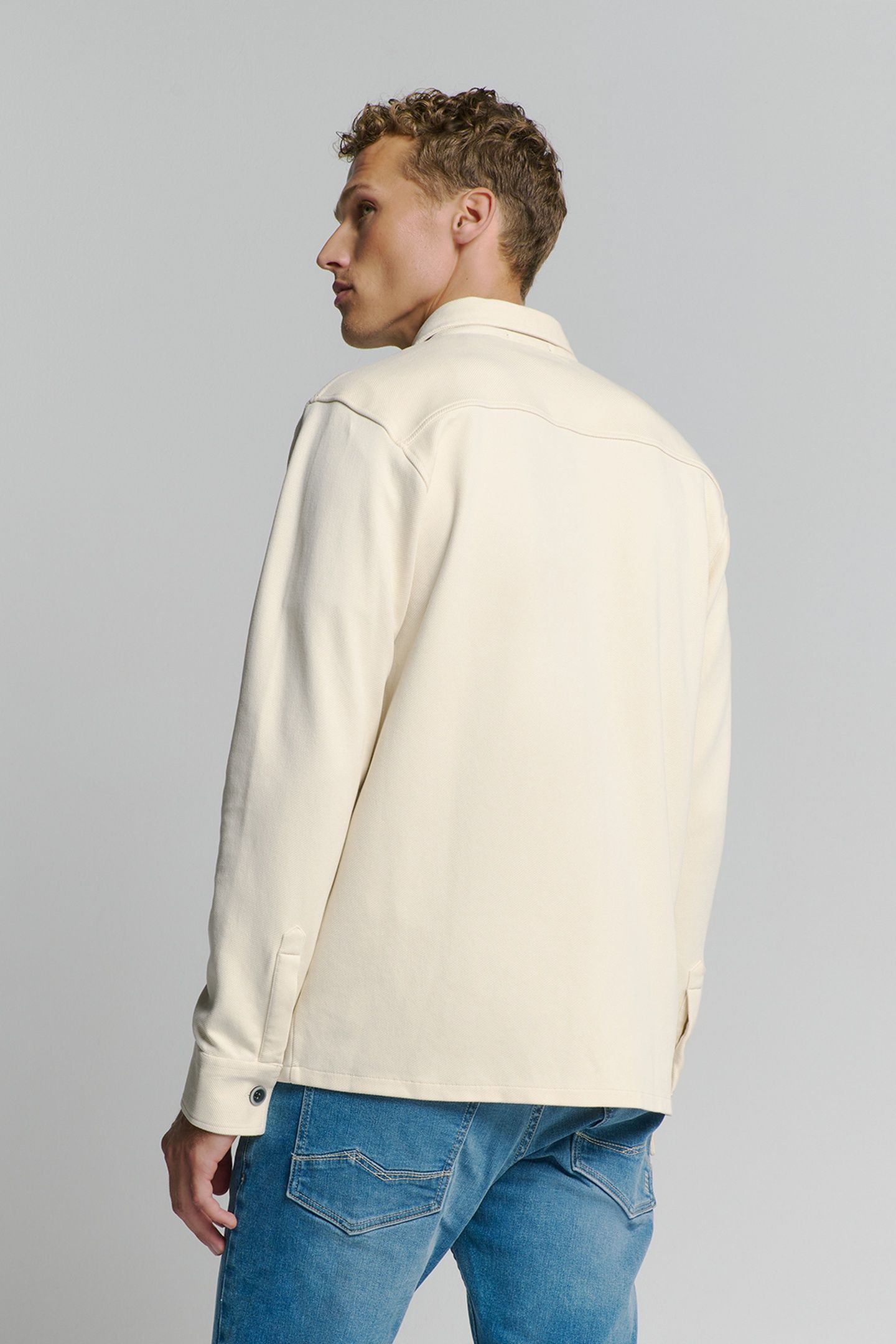 OVERSHIRT BUTTON CLOSURE SWEAT CHALK 4