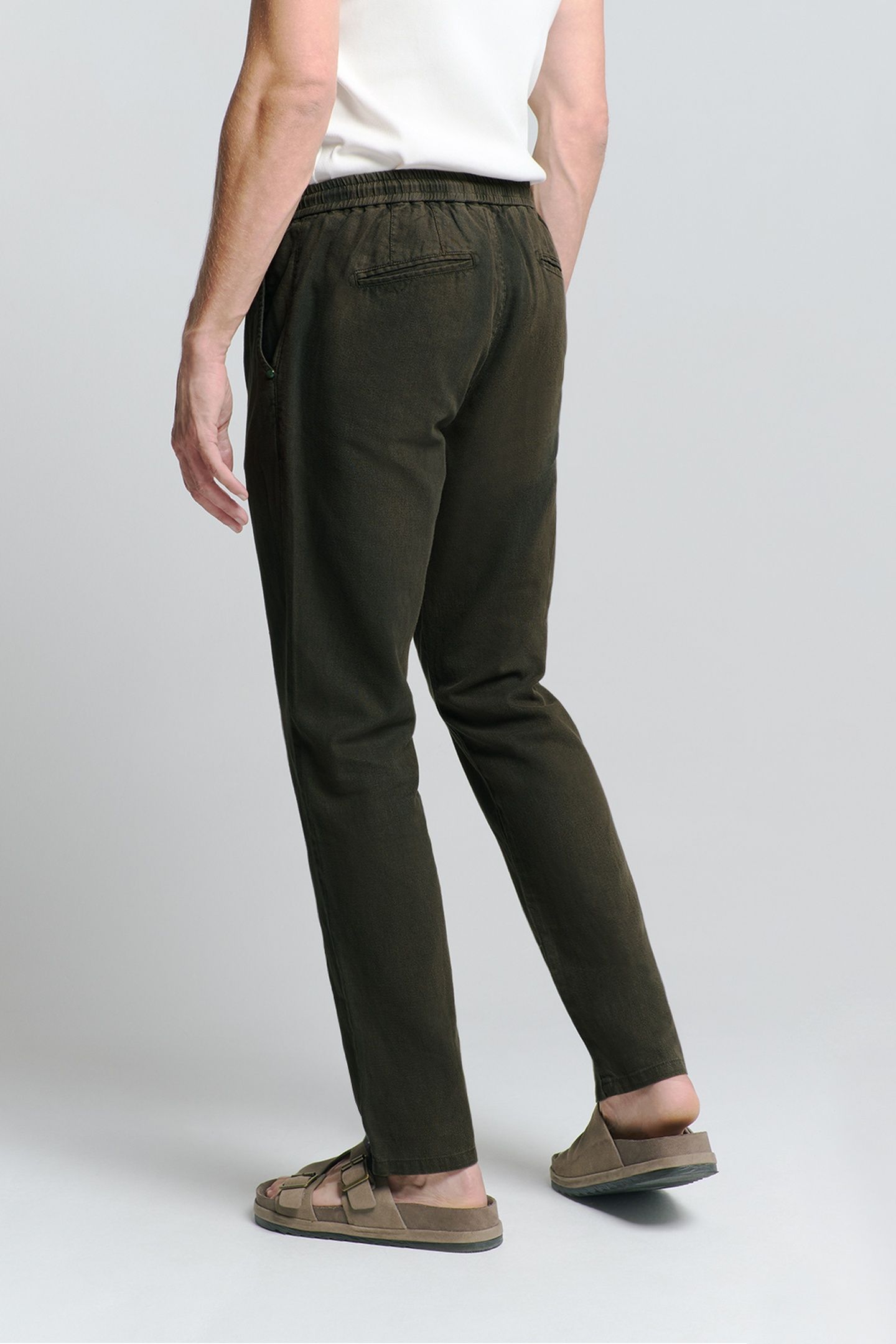 PANTS WITH LINEN GARMENT DYED MOTORBLACK 3