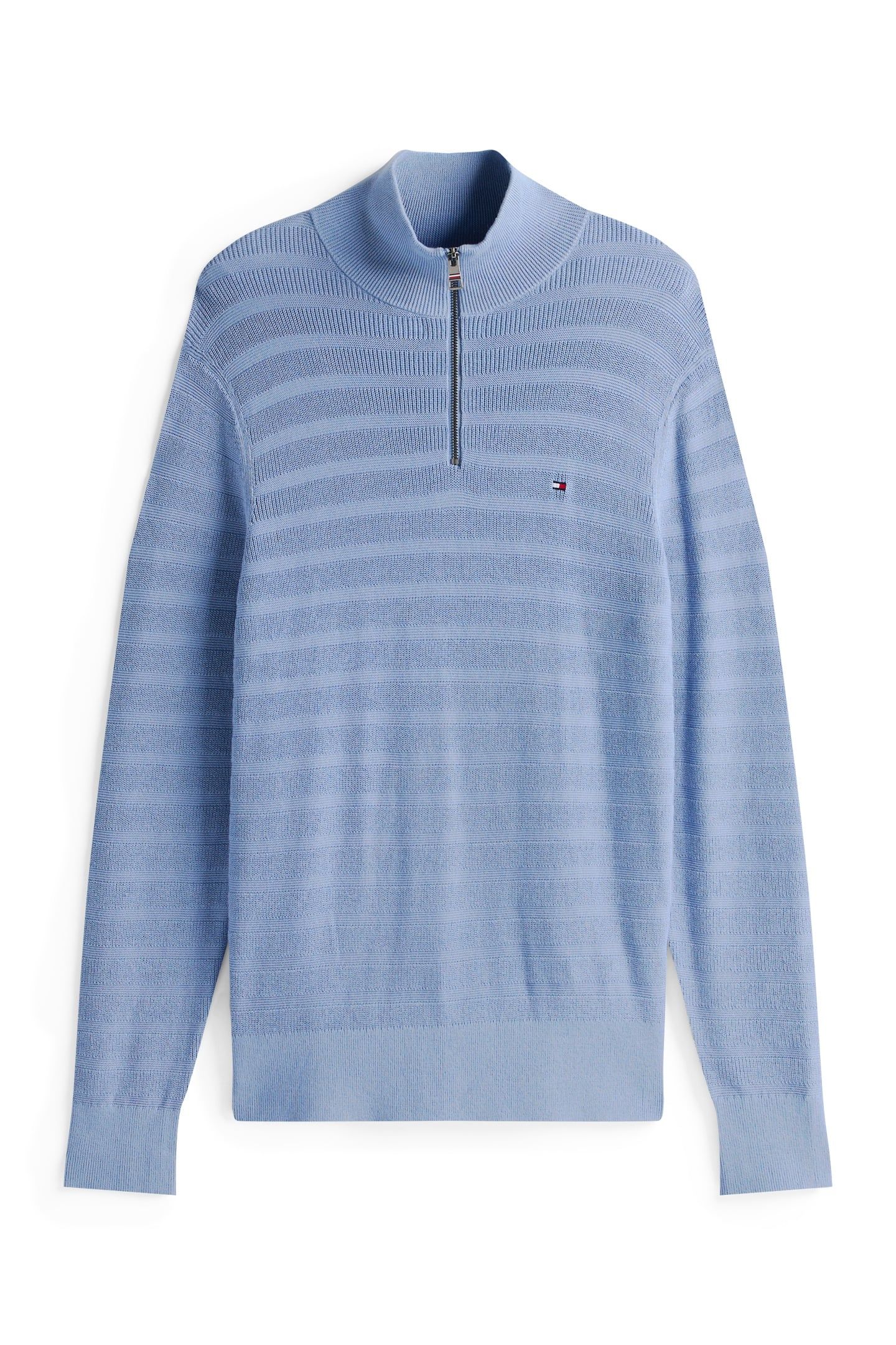 STRIPE STRUCTURE ZIP SWEATER BRISK BLUE 4