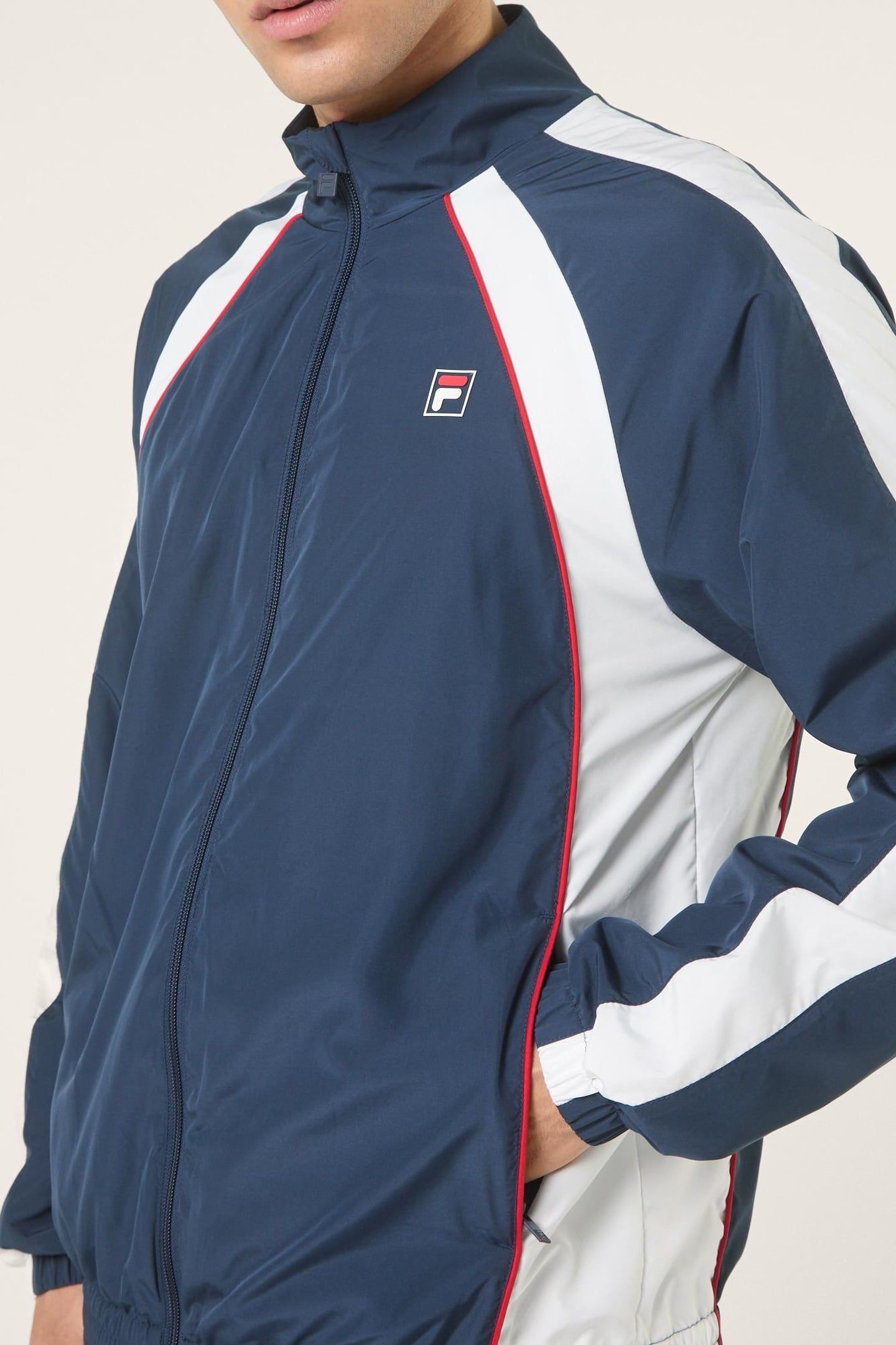 PISTOIA RELAXED BLOCKED WOVEN TRACK JACKET BLACK IRIS-BRIGHT 4