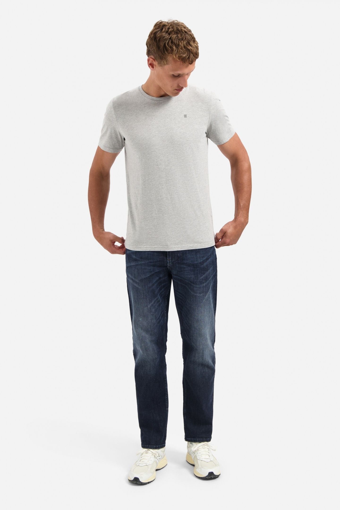 T-SHIRT CREWNECK SOLID BASIC GREY MELANGE 1