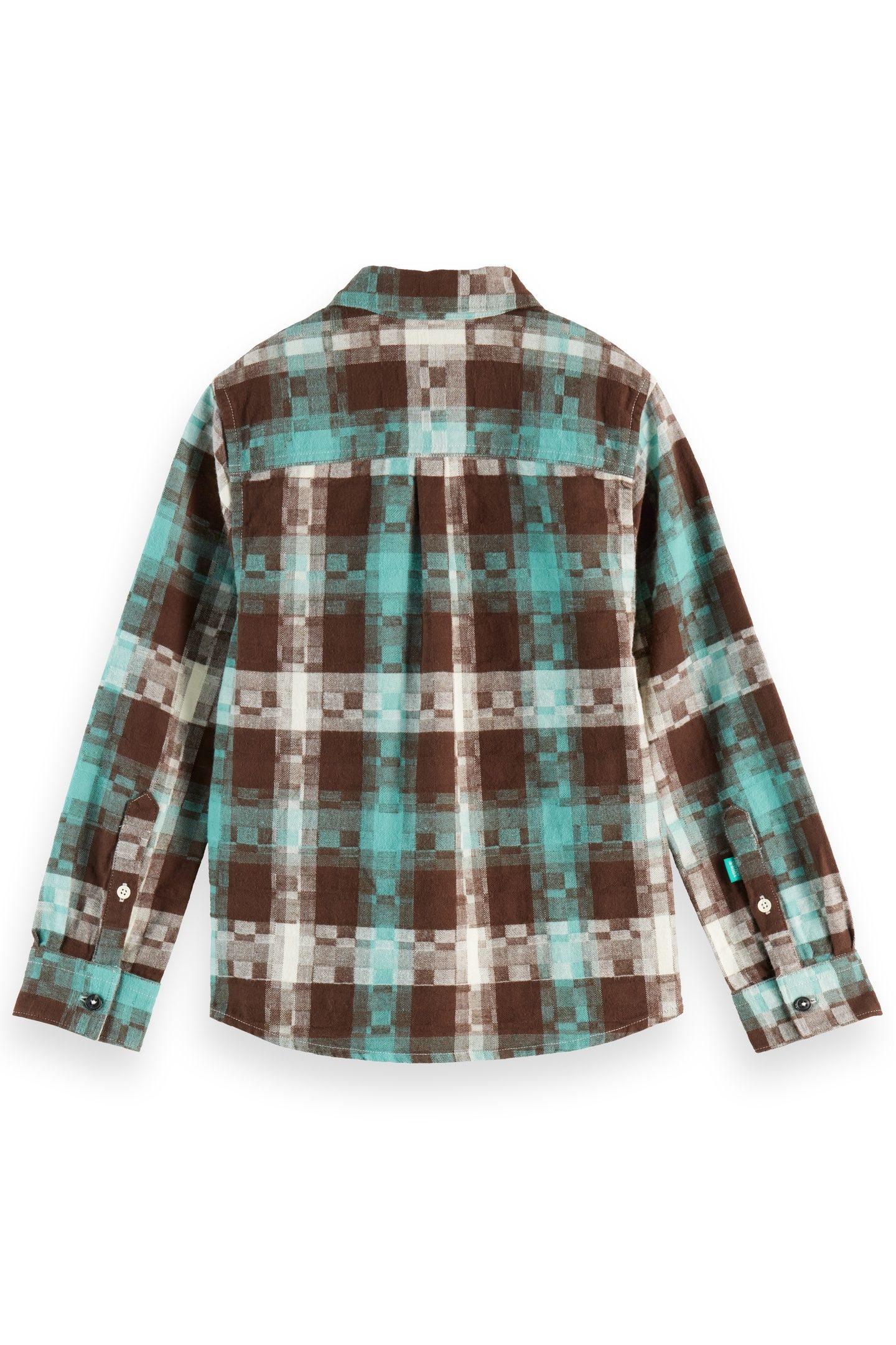 BOY FLANNEL CHECKED SHIRT AGATE GREEN ABSTRACT CHECK 2