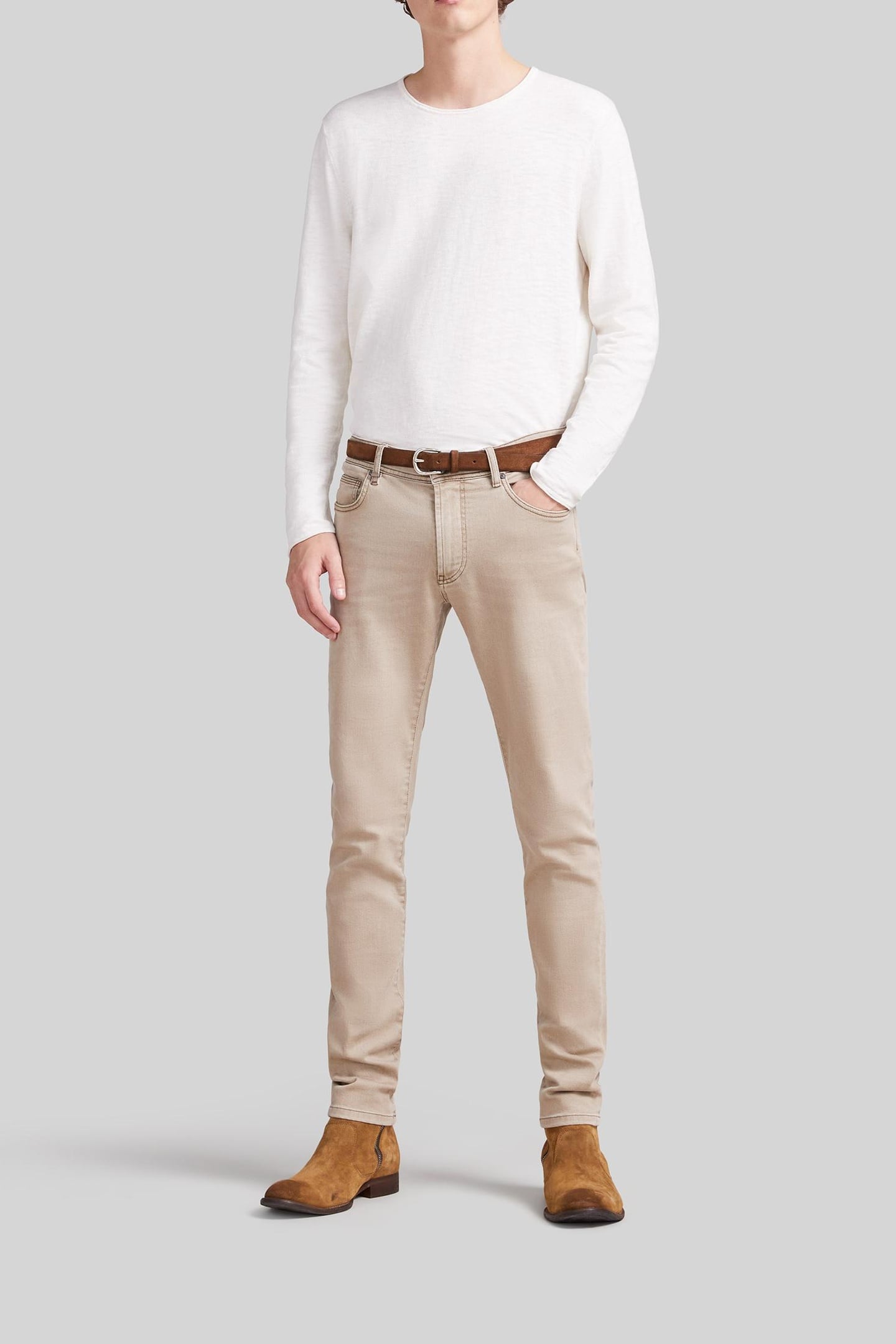 BEIGE WATERLESS DAMIAN SLIM JEANS 1