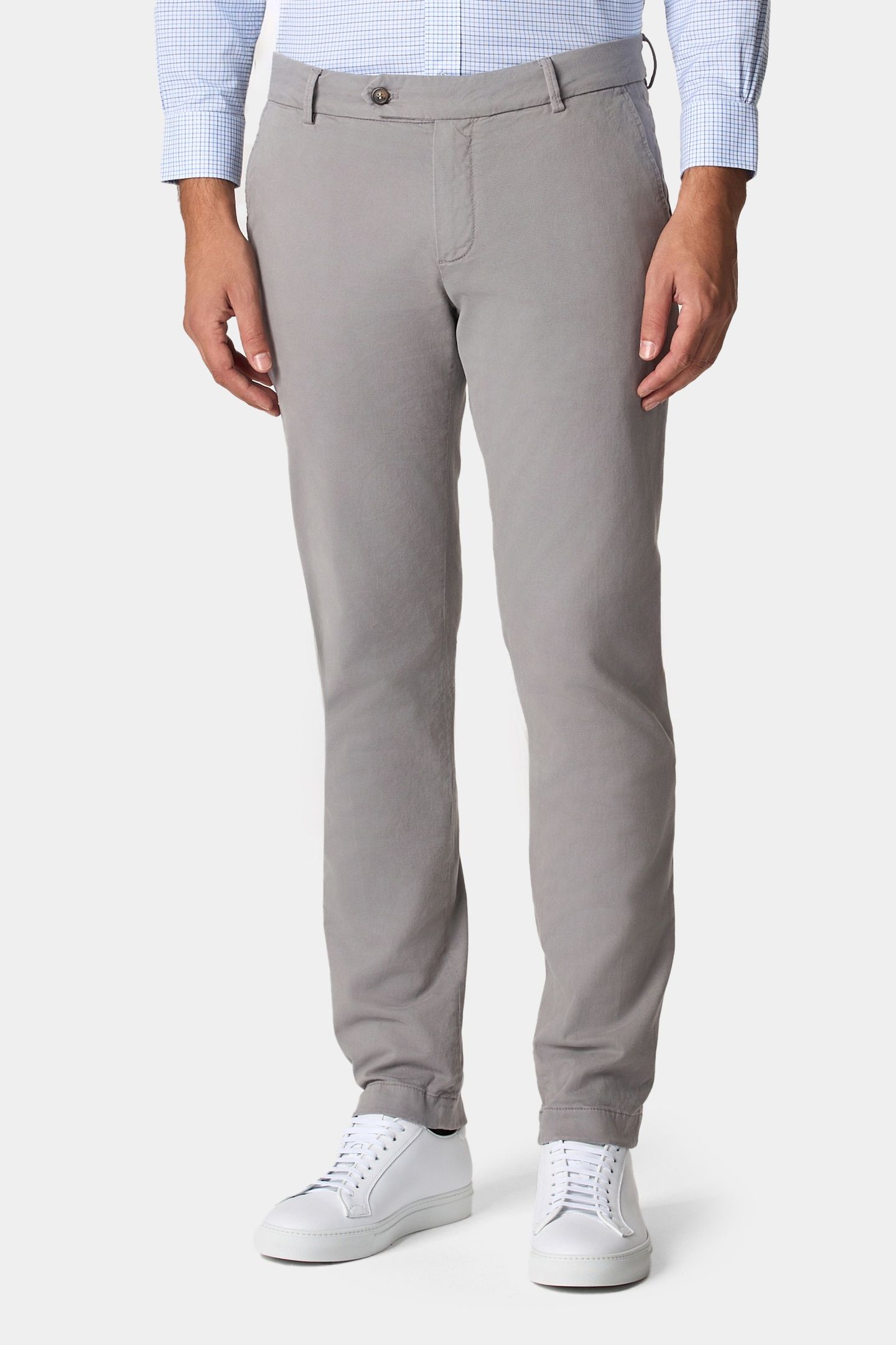 SLIM FIT COTTON CHINOS GREY 1
