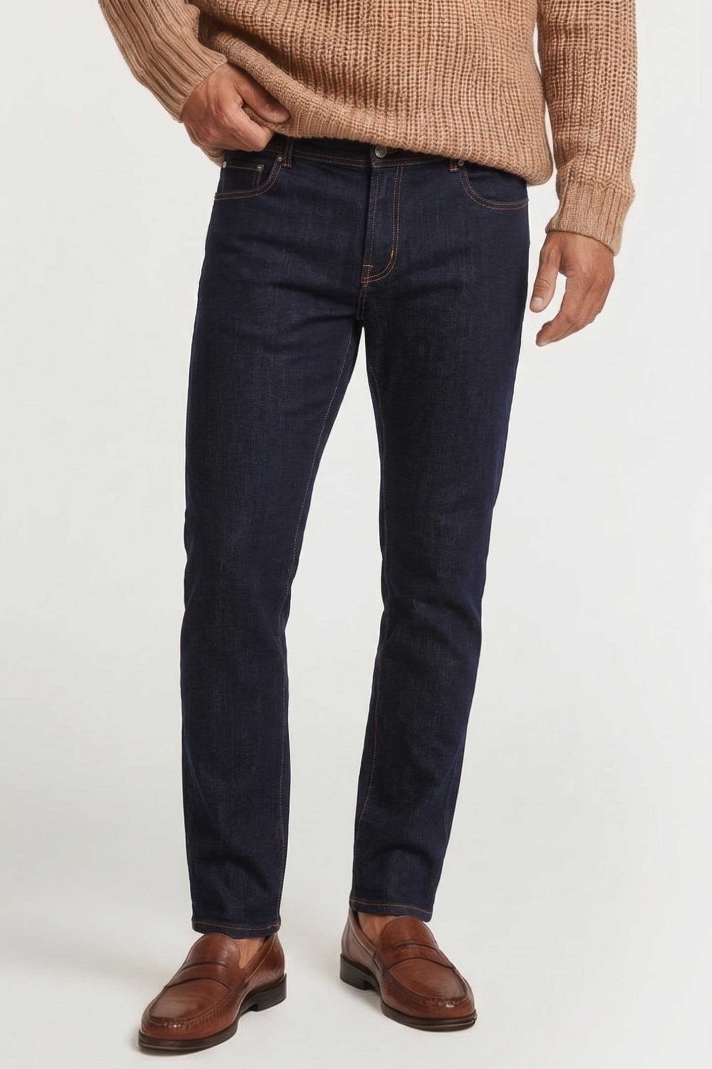 STRETCH COTTON DENIM JEANS BLUE 1