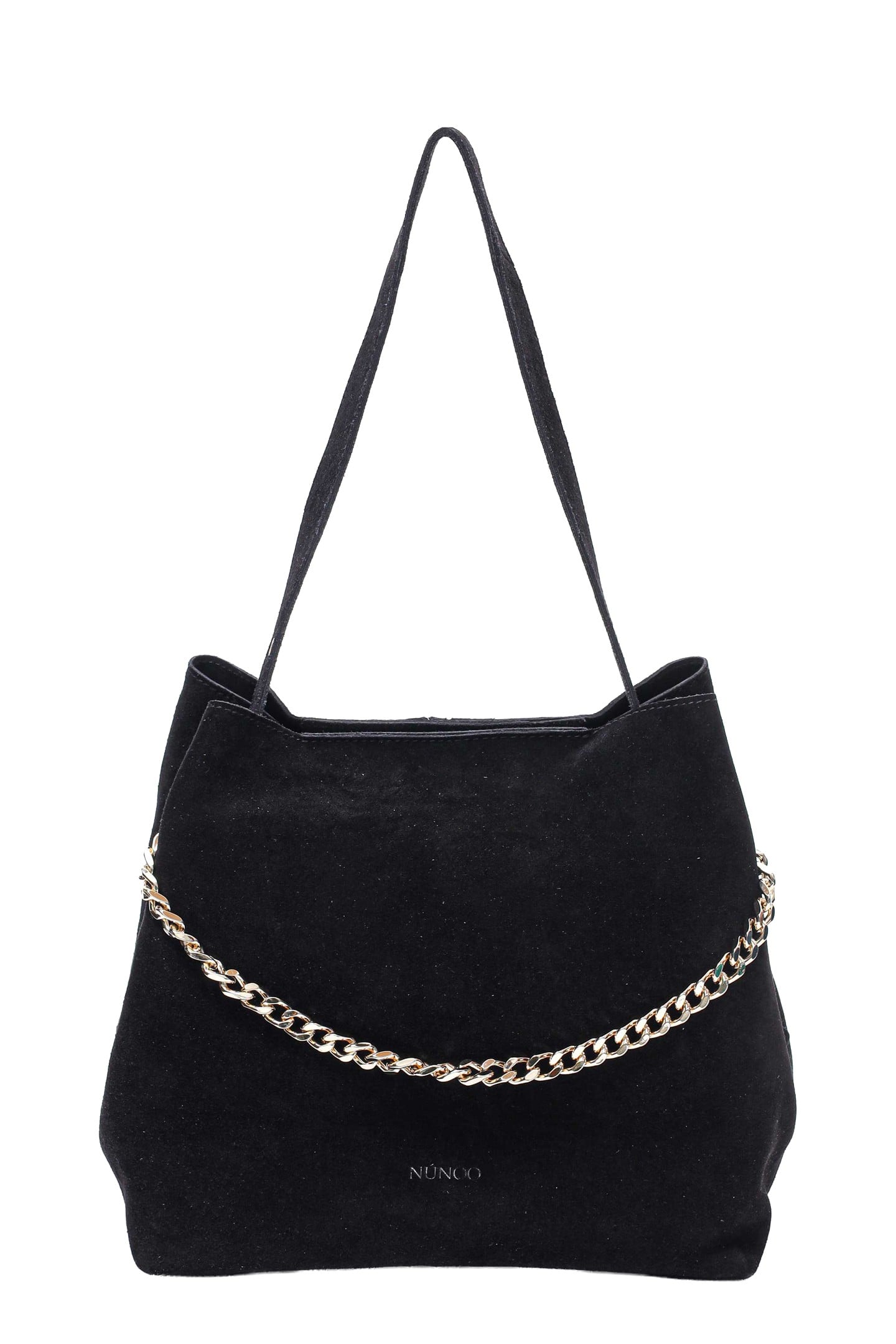 CHIARA SUEDE BLACK W. GOLD 1