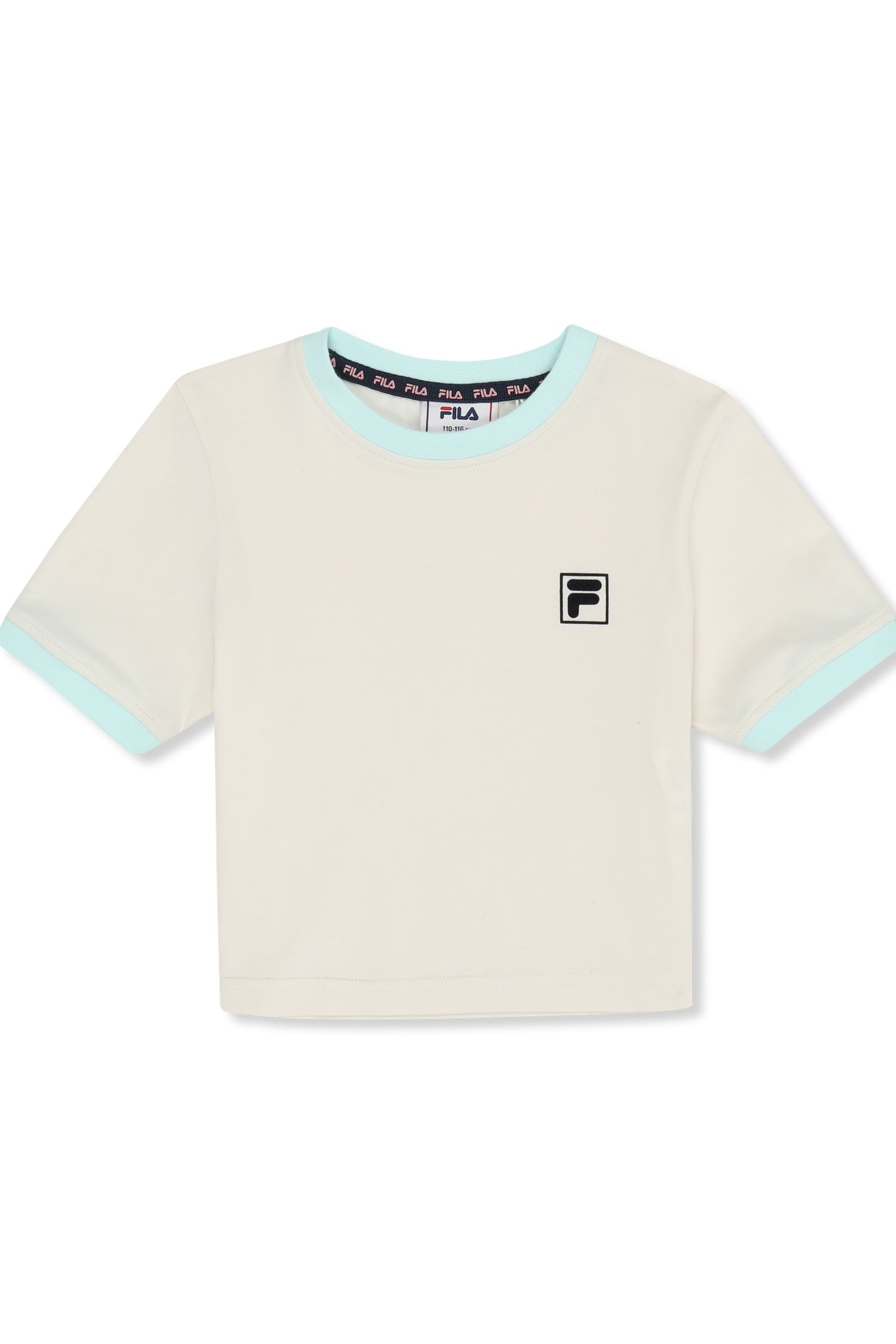 PRATOLINO CROPPED RINGER T-SHIRT EGRET-SOOTHING SEA 1
