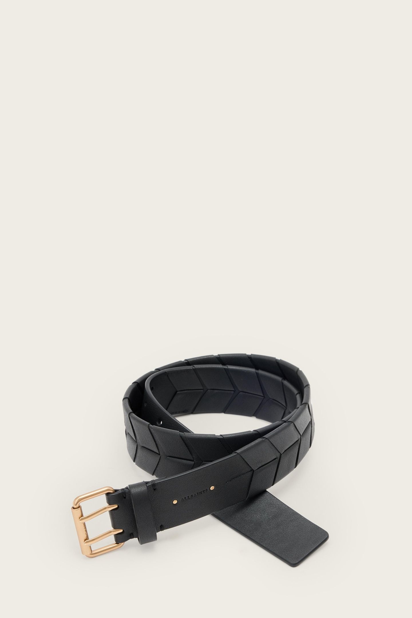 EVELYN DOUBLE BELT BLACK/WARM BRASS 3