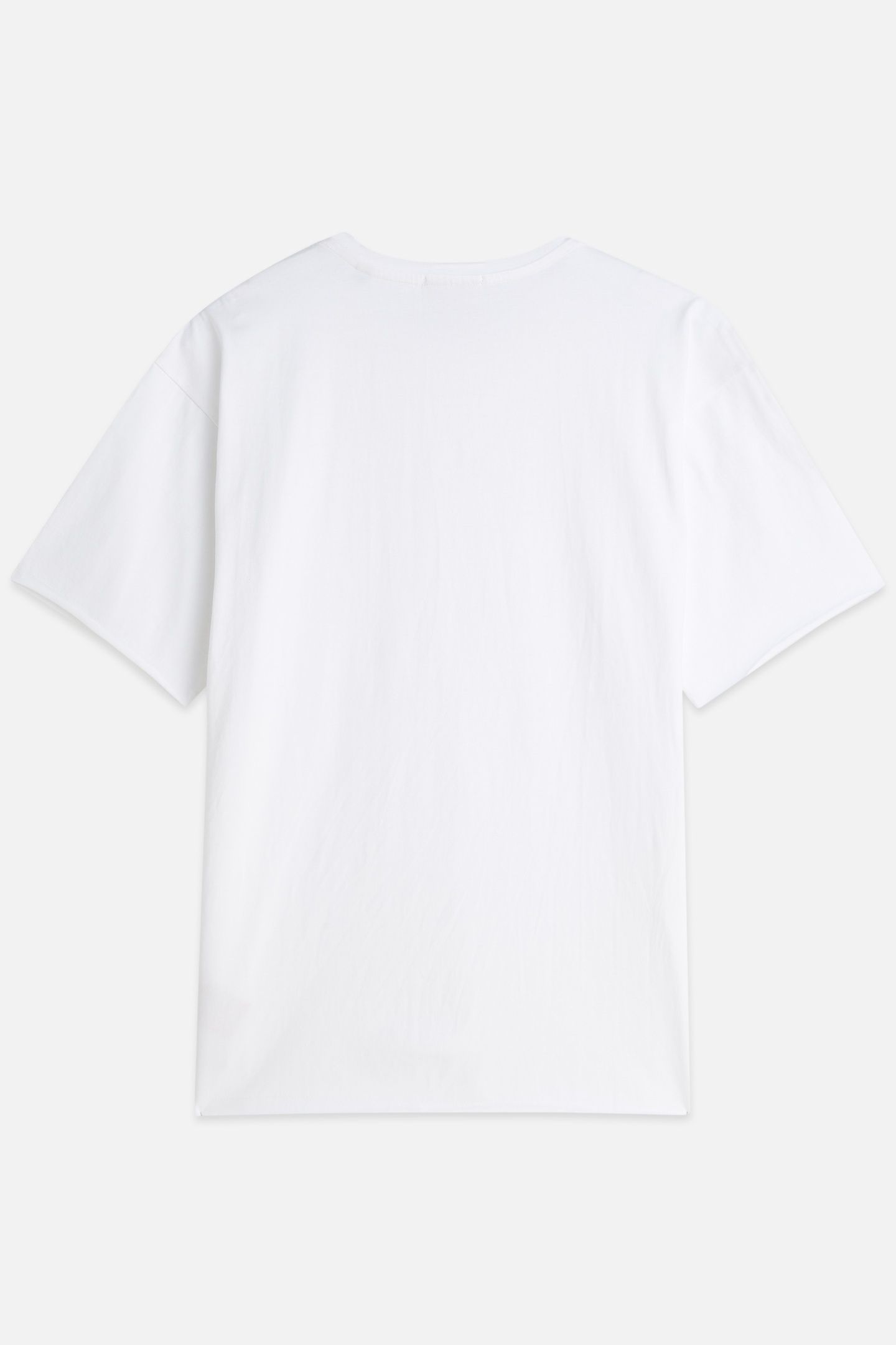 CORE RAW-EDGED RELAXED-FIT GARMENT-DYED T-SHIRT BRIGHT WHITE 5