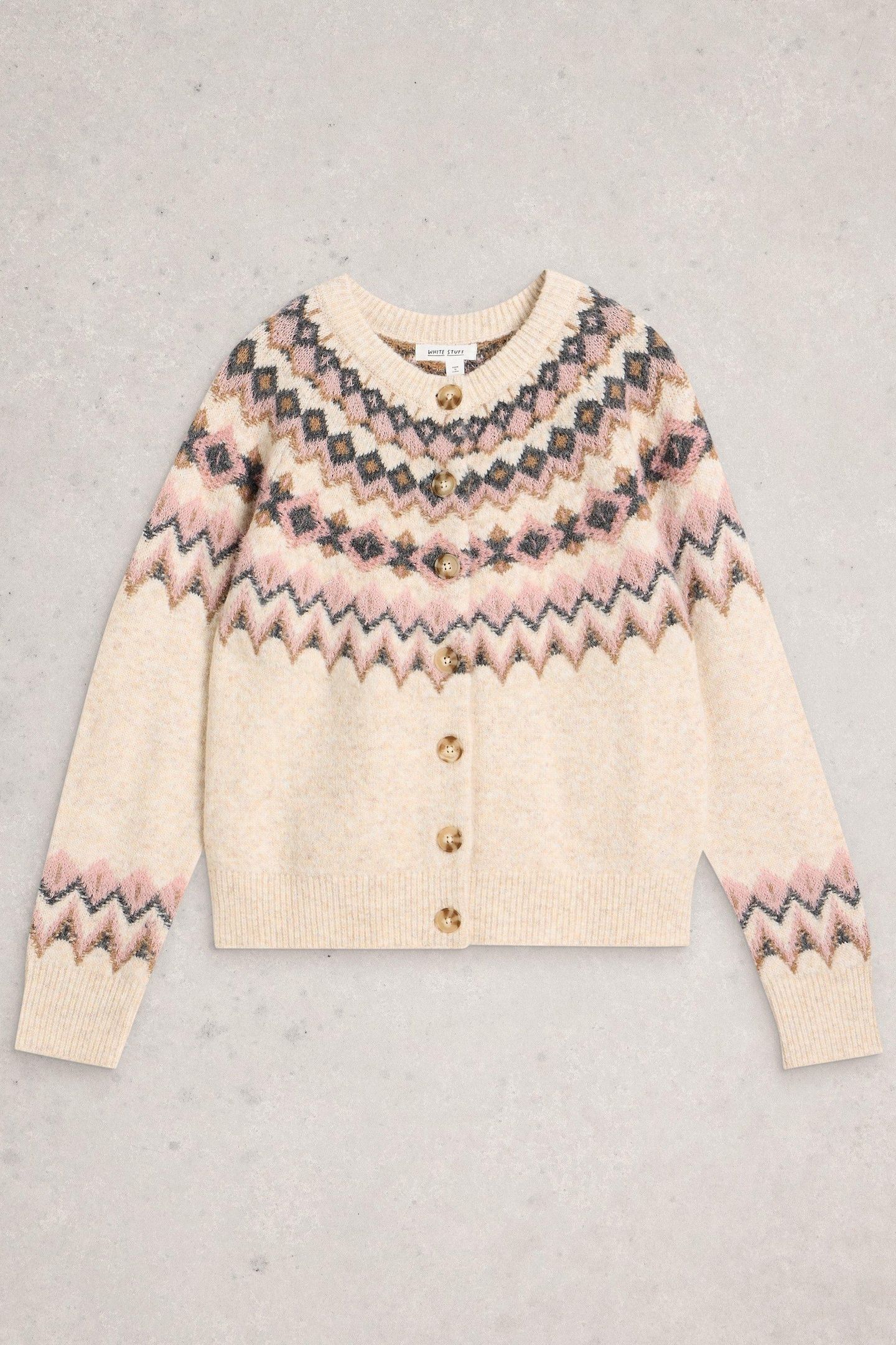 ARCTIC FAIRISLE CARDIGAN NATURAL MULTI 5