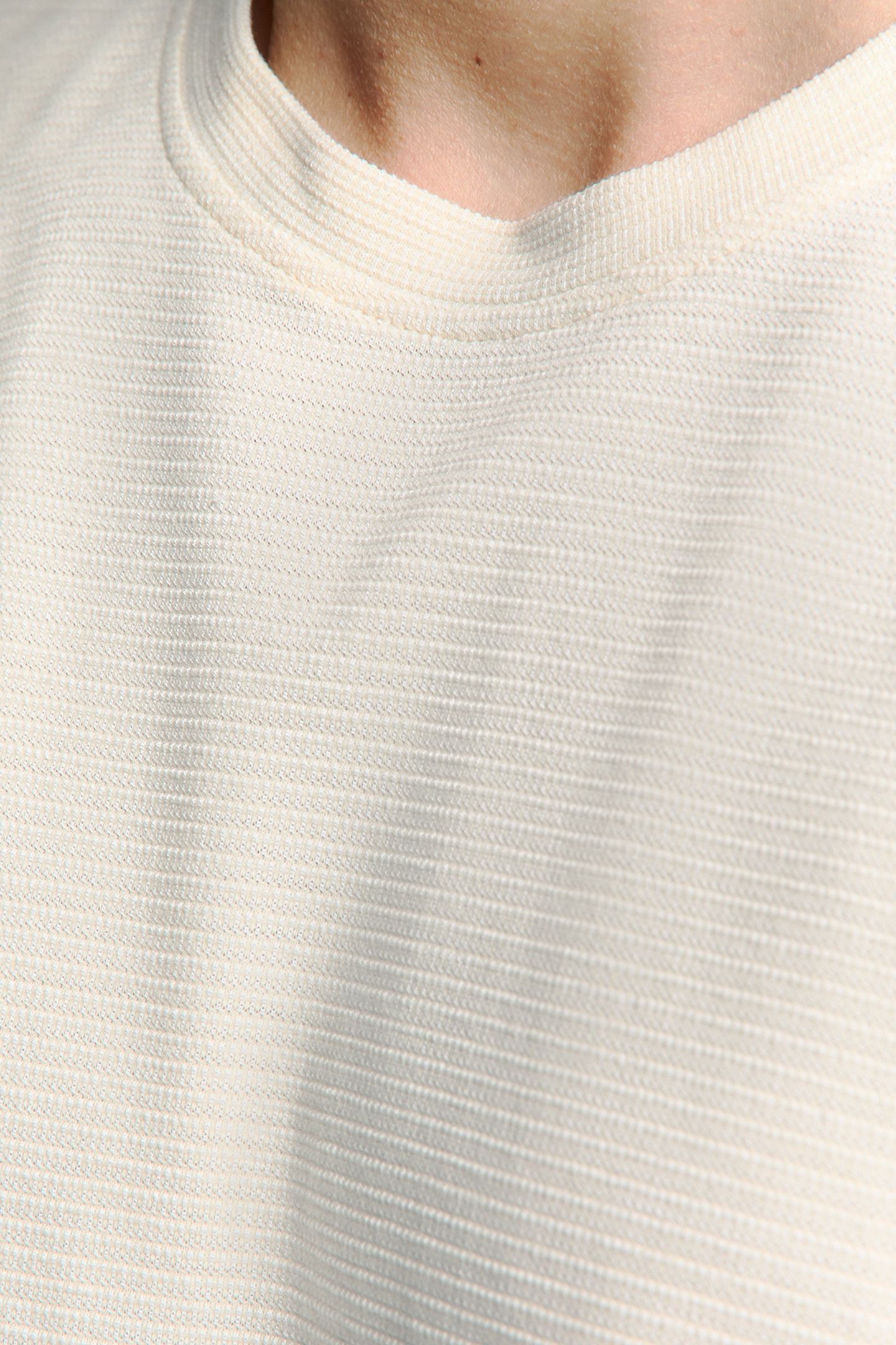 T-SHIRT CREWNECK SOLID RELIEF KNIT OFFWHITE 6