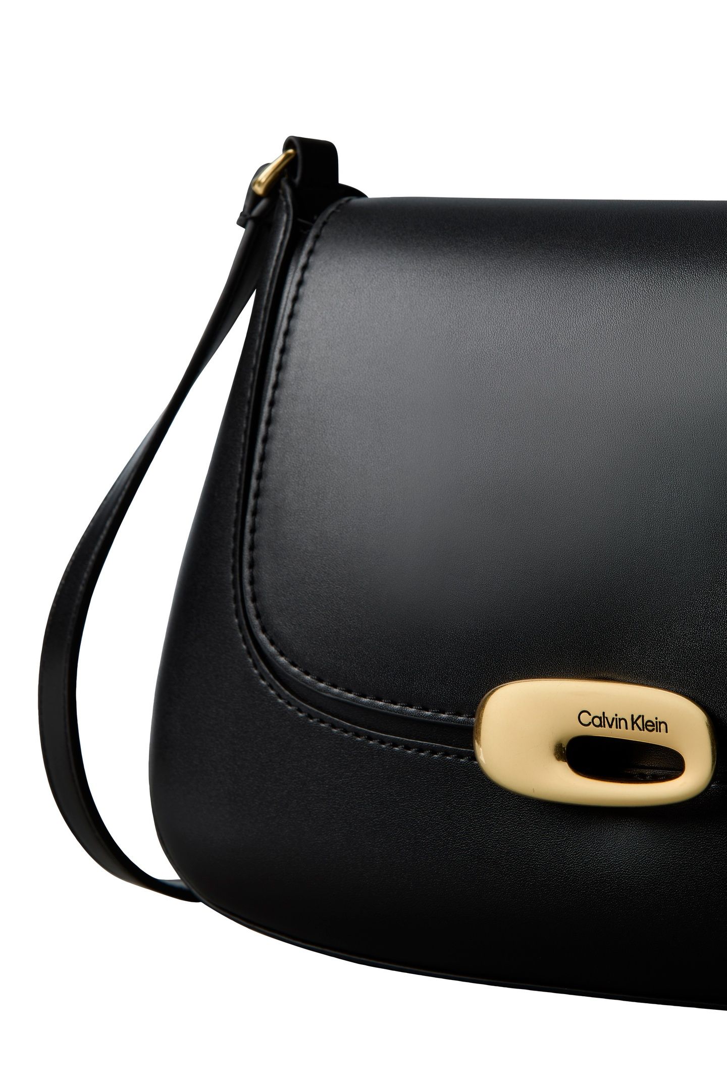 HARDWARE FLAP MEDIUM CROSSOVER BAG BLACK/TUMBLED DEEP GOLD 5