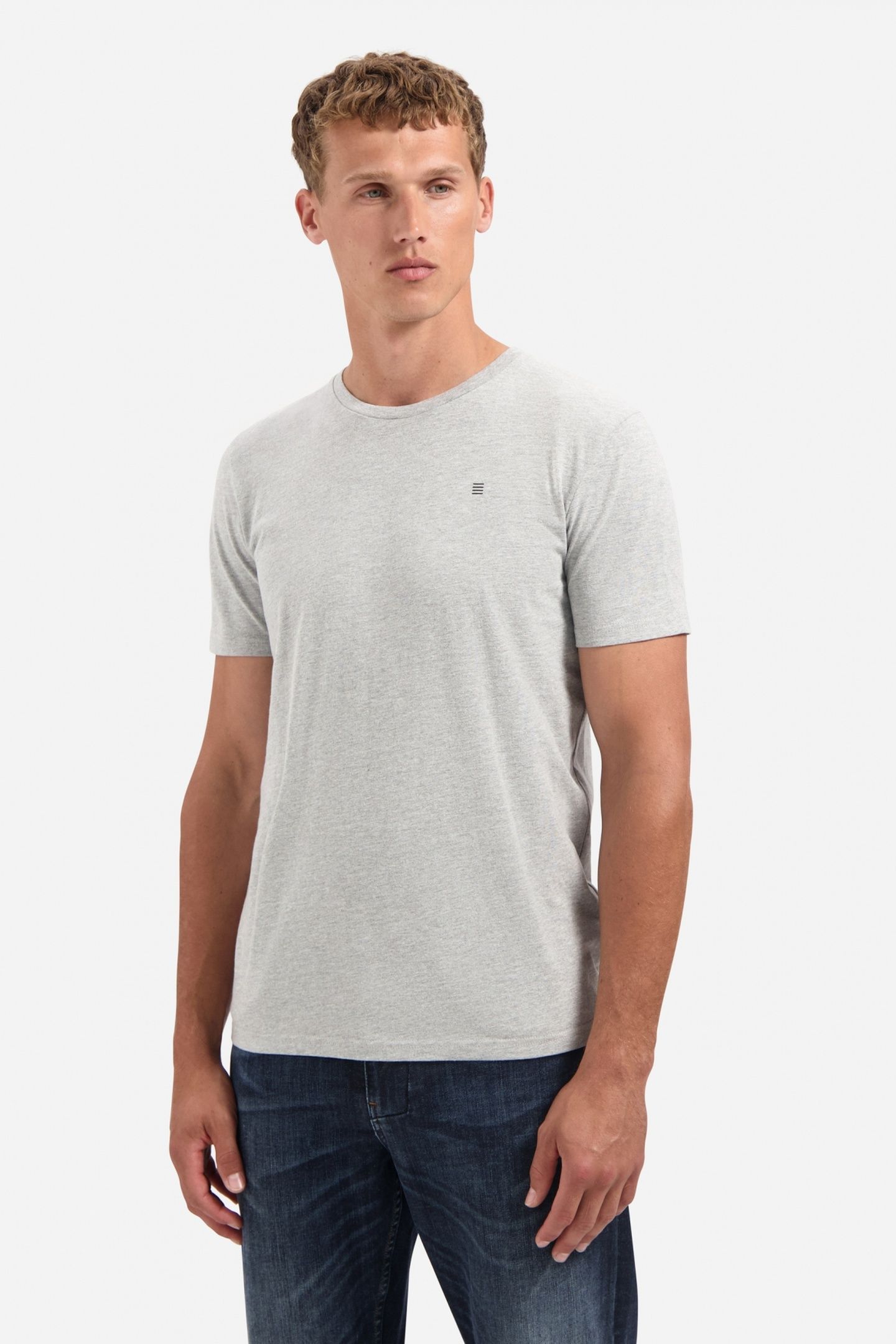 T-SHIRT CREWNECK SOLID BASIC GREY MELANGE 2