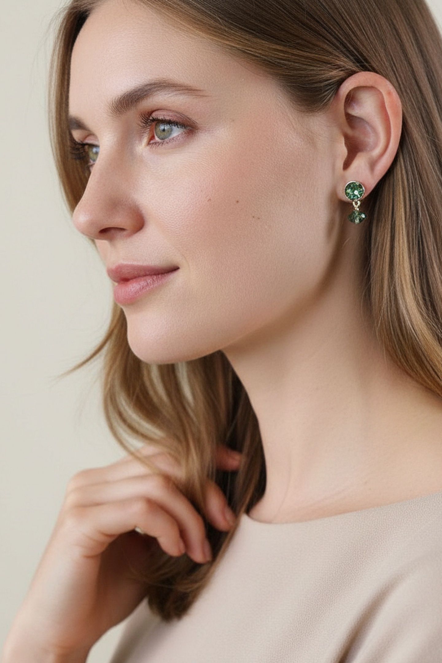 CLASSIC ERINITE EARRINGS GREEN 4