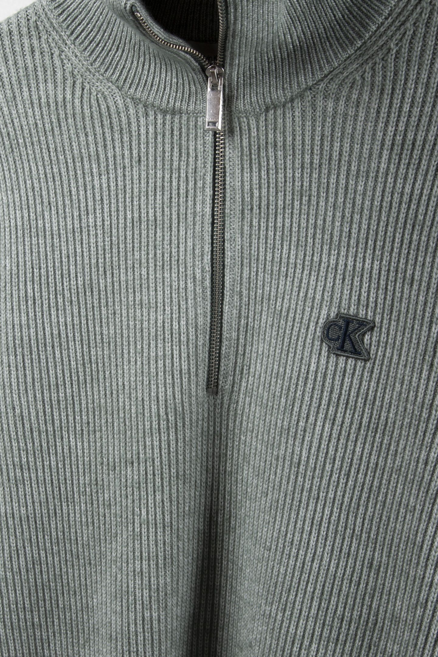 LS RIBBED QUARTER ZIP SWEATER AUTUMN GREEN 4