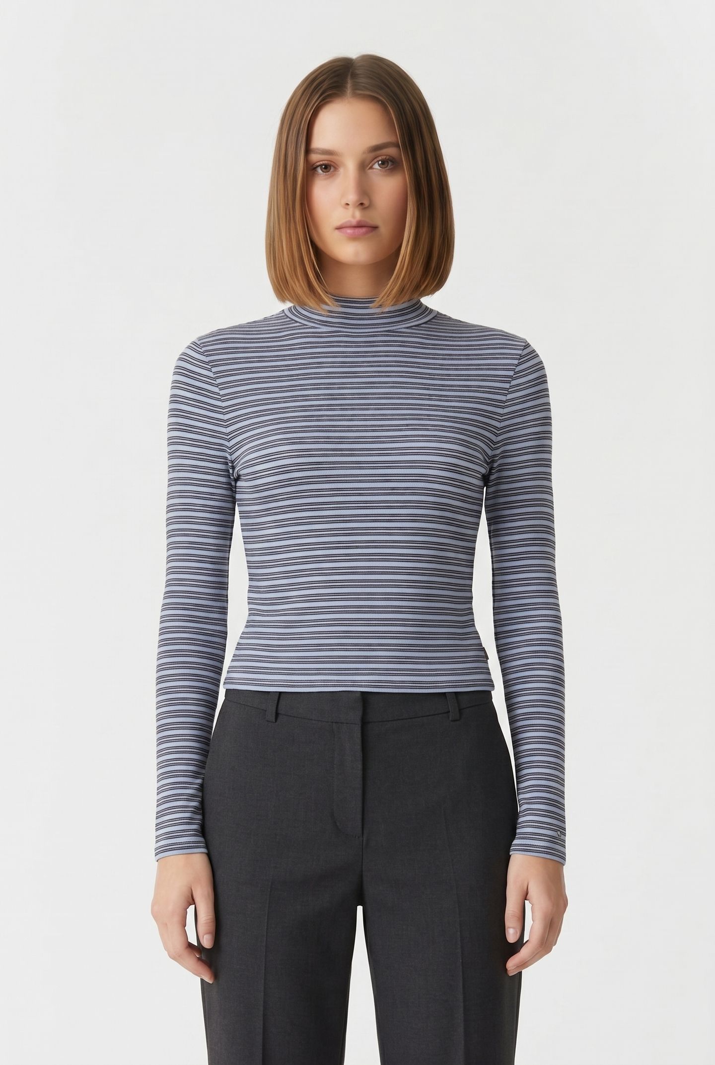 LSEEFFORTLESS LS TEE LOGO KNIT TURTLENECK 1