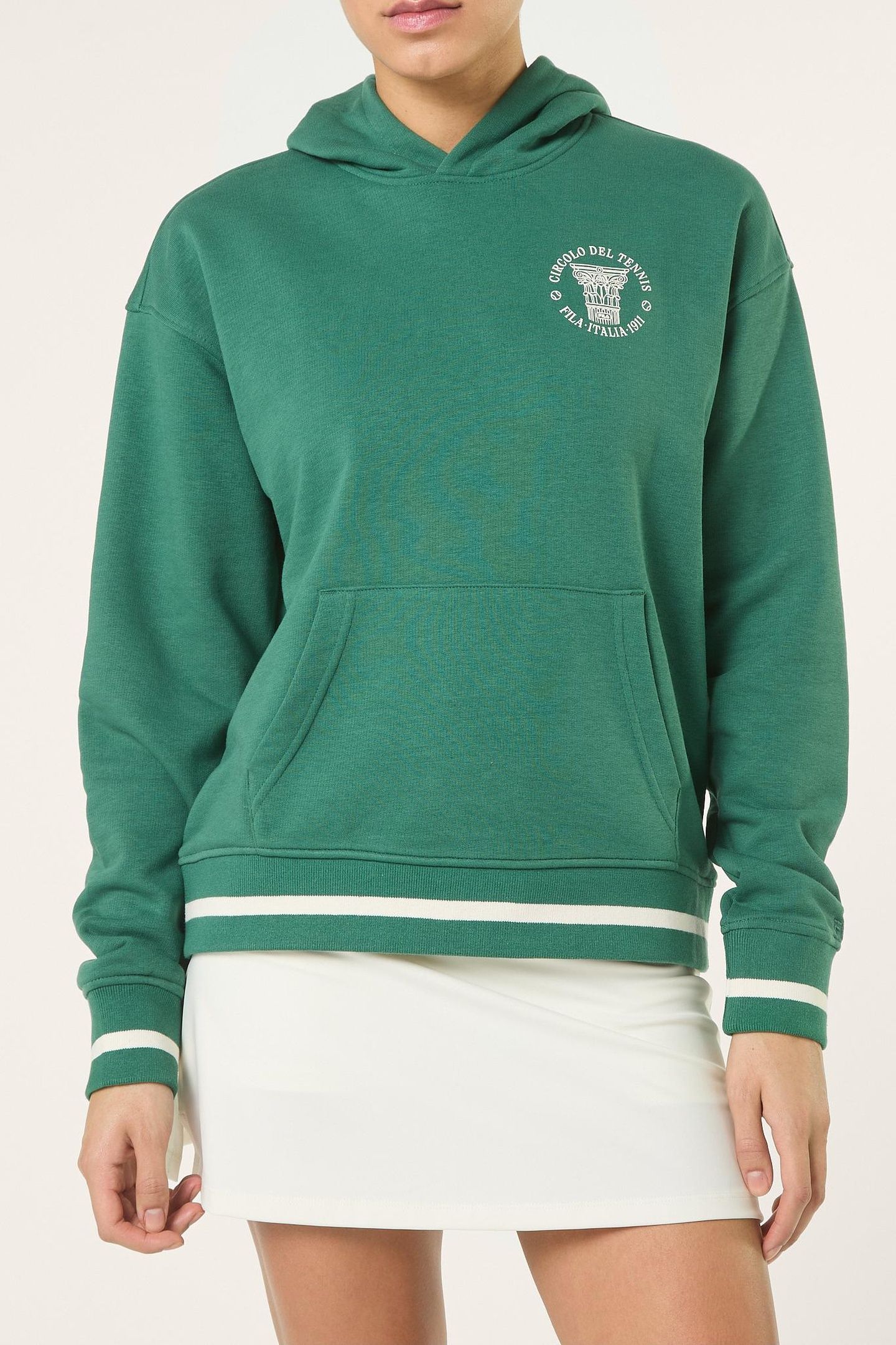 MARLIA RELAXED GRAPHIC HOODIE POSY GREEN 1