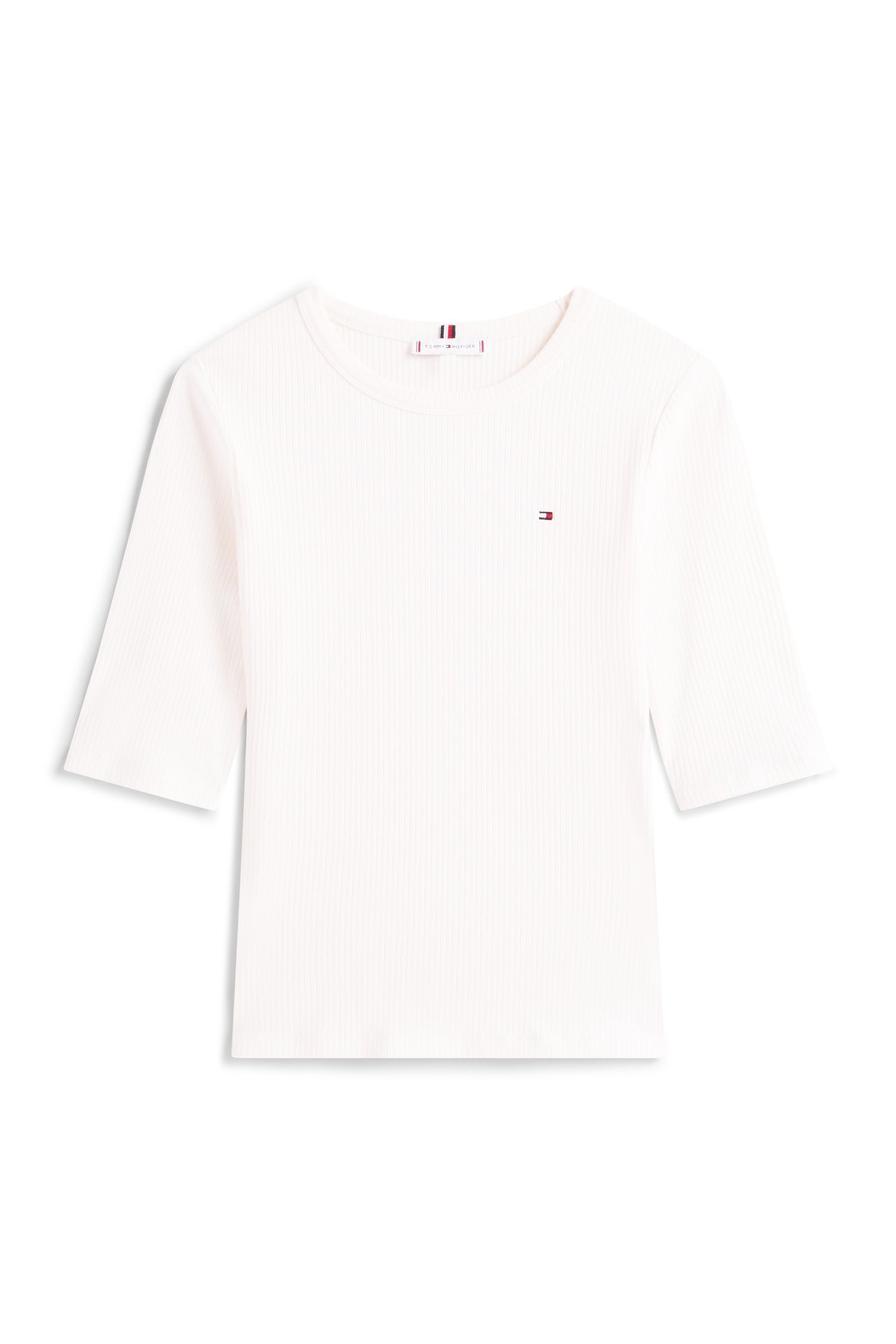 SLIM 5X2 RIB CREW NECK T-SHIRT IVORY SILK 4