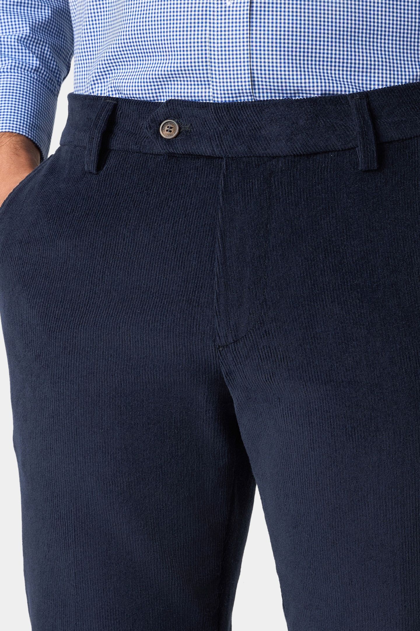 SLIM FIT COTTON CORDUROY CHINOS NAVY 5