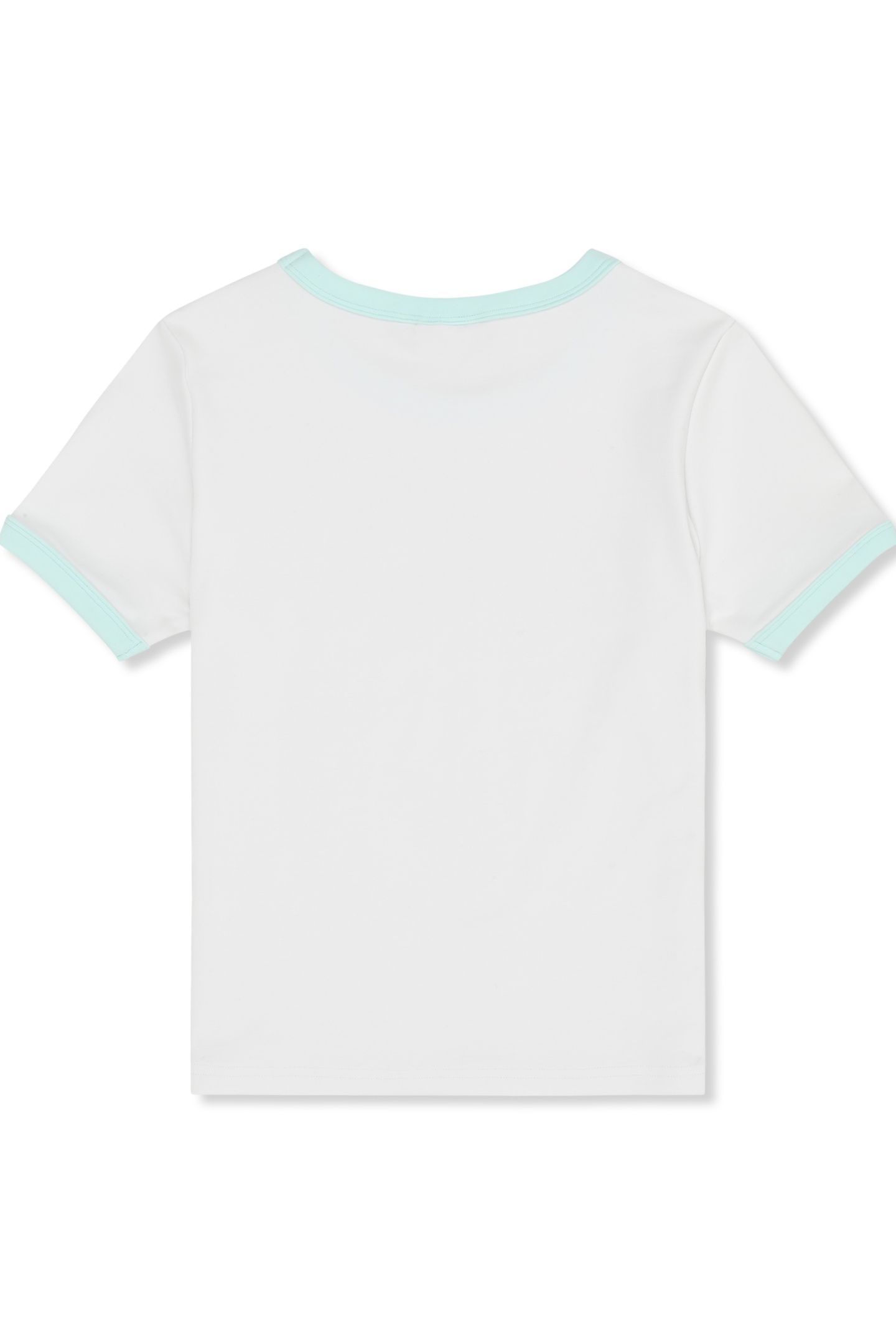 CERCINA SLIM LOGO RINGER BABY TEE BRIGHT WHITE-SOOTHING SEA 5